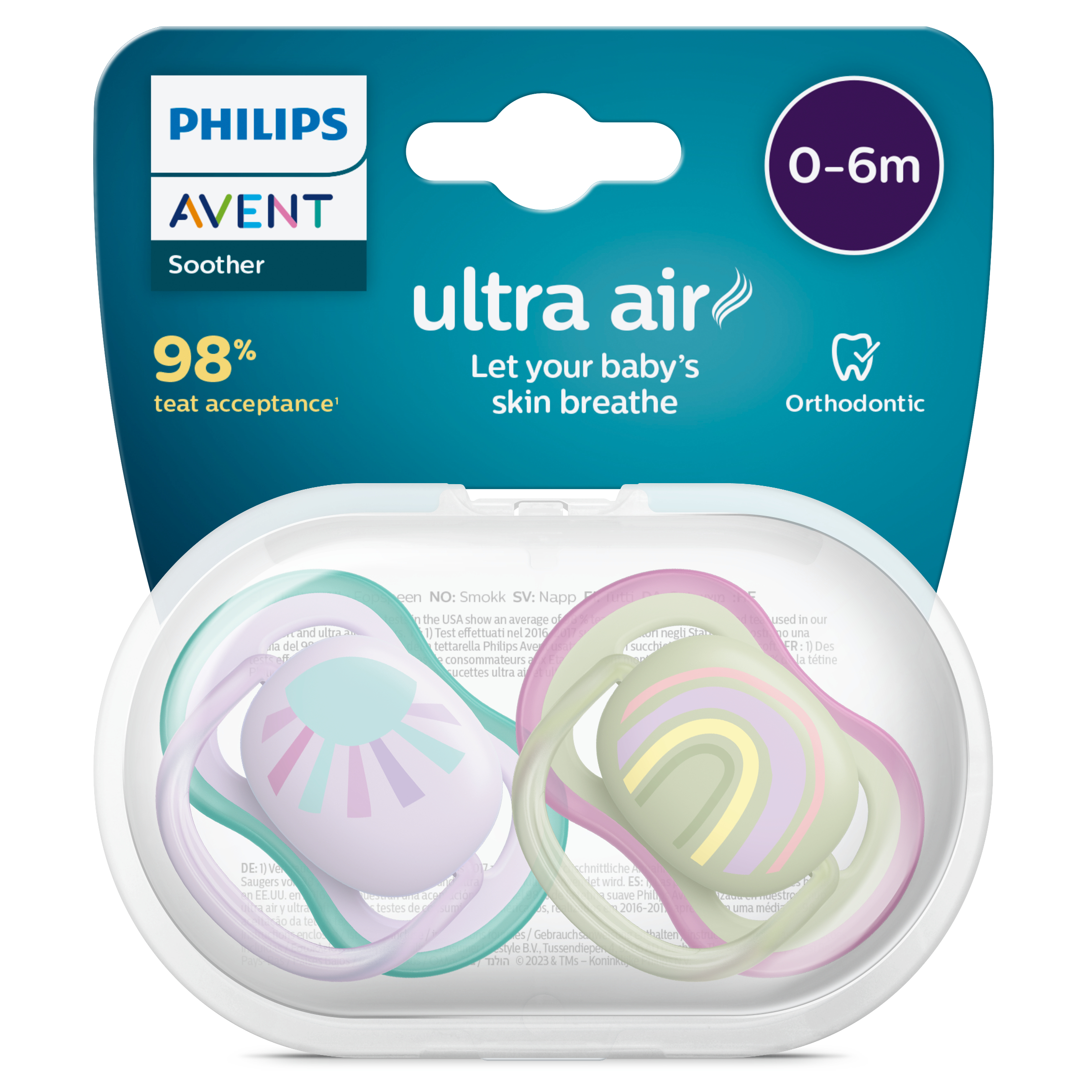 Avent Ultra Air Soother 0-6 Months Deco Mixed 2 pack - Image 2