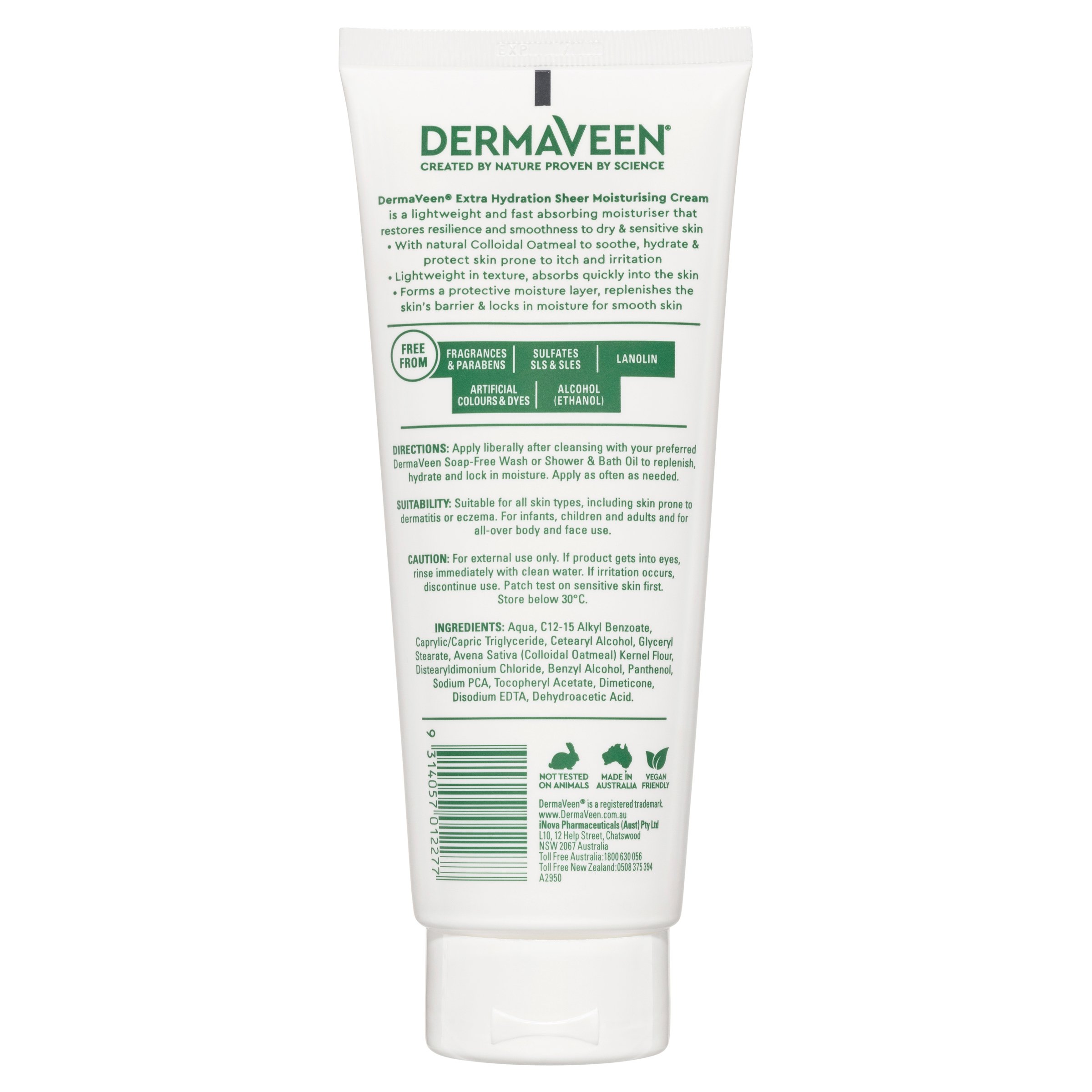 DermaVeen Extra Hydration Sheer Moisturising Cream 200g - Image 2