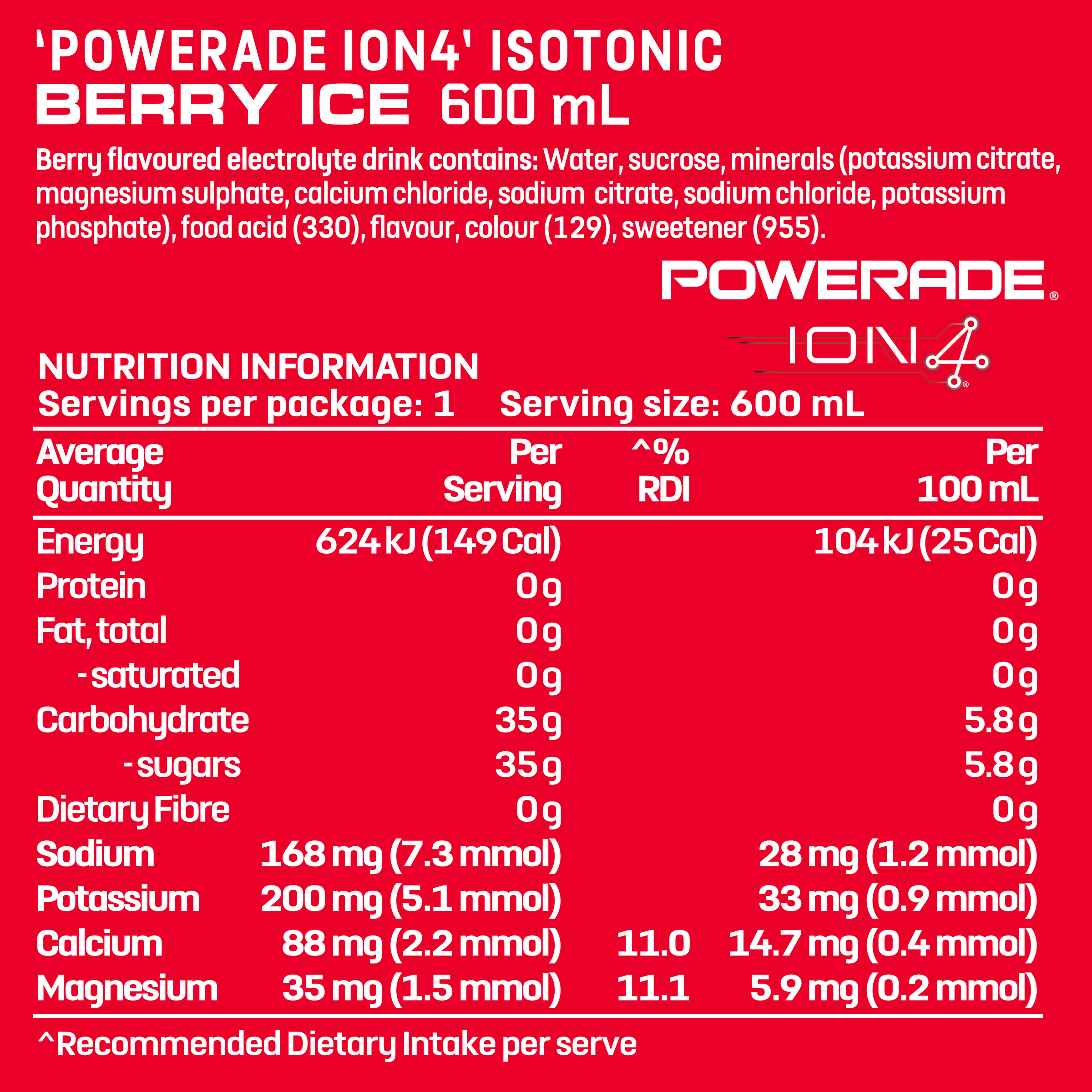 Powerade Berry Ice 600ml - Image 2