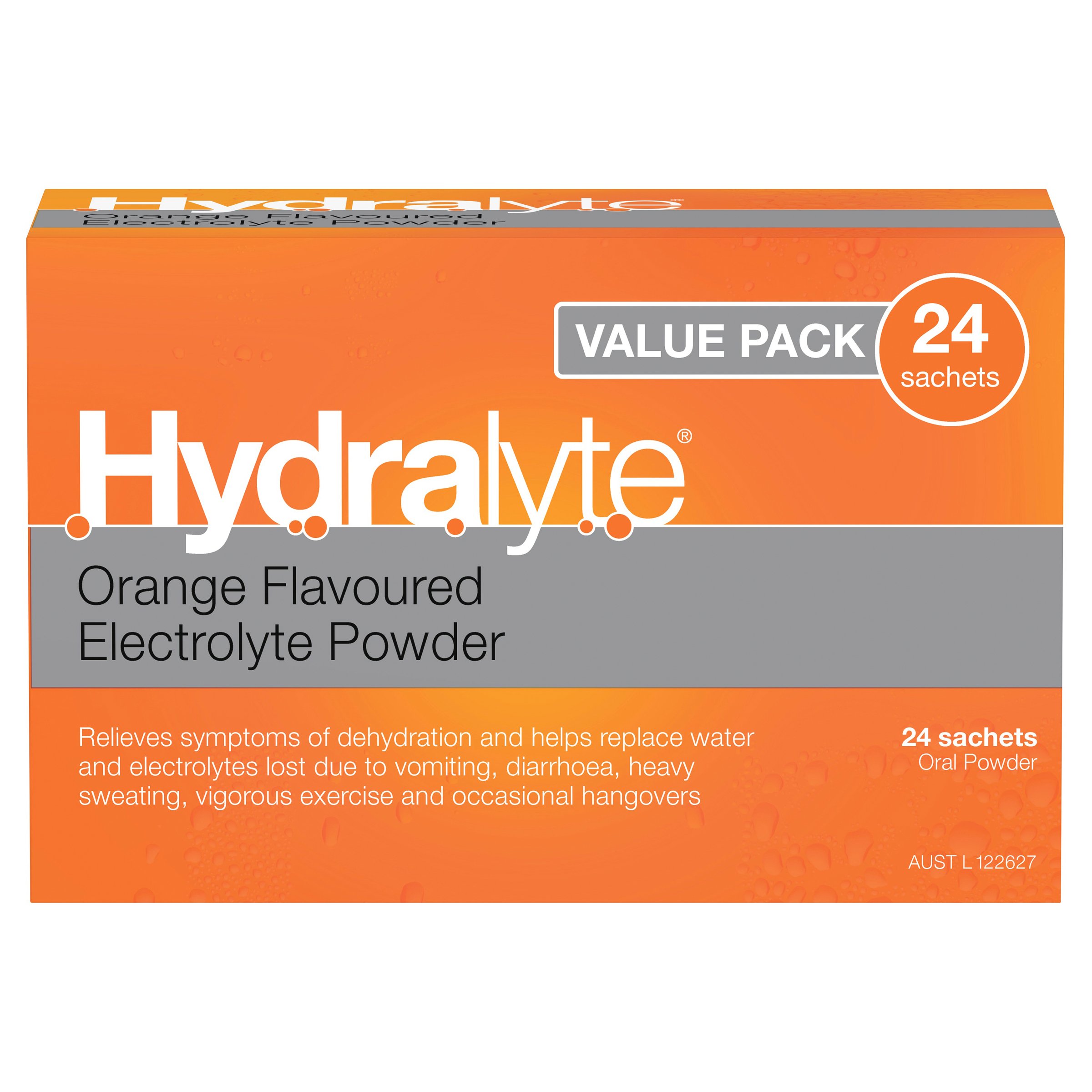 Hydralyte Electrolyte Powder Orange Flavoured Value pack 24 Sachets - Image 9