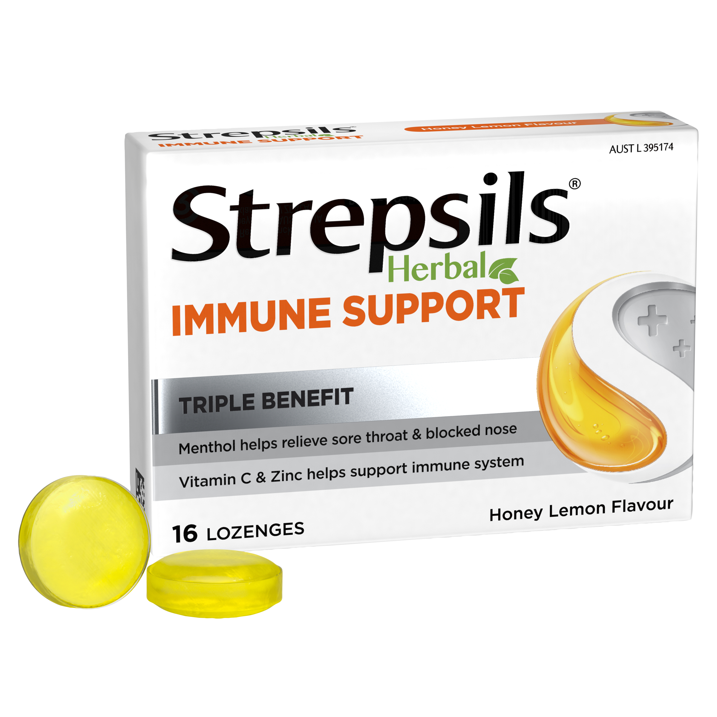 Strepsils Herbal Immune Support Honey Lemon 16 Lozenges - Image 11