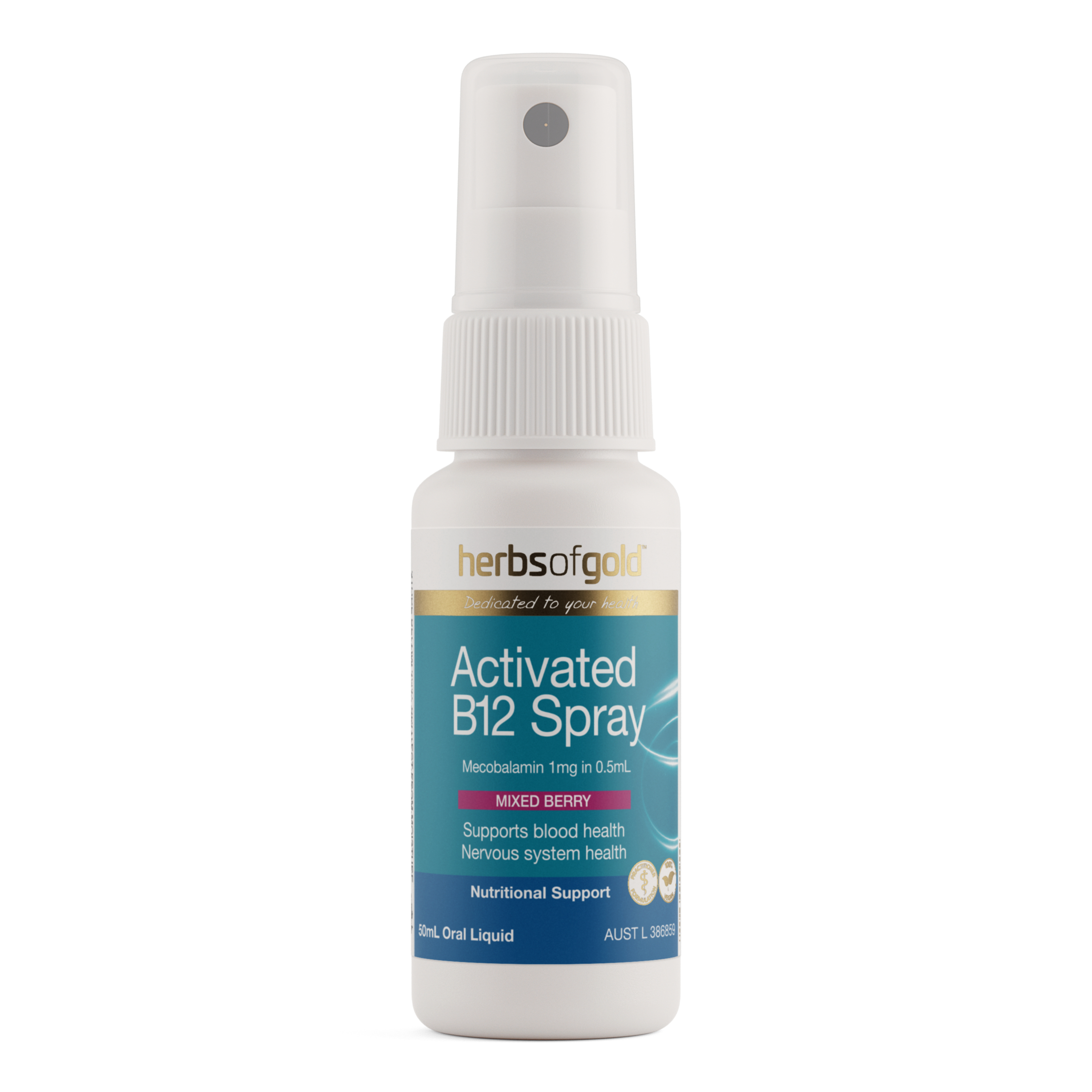 Herbs of Gold Activated B12 Spray 50ml - Image 1