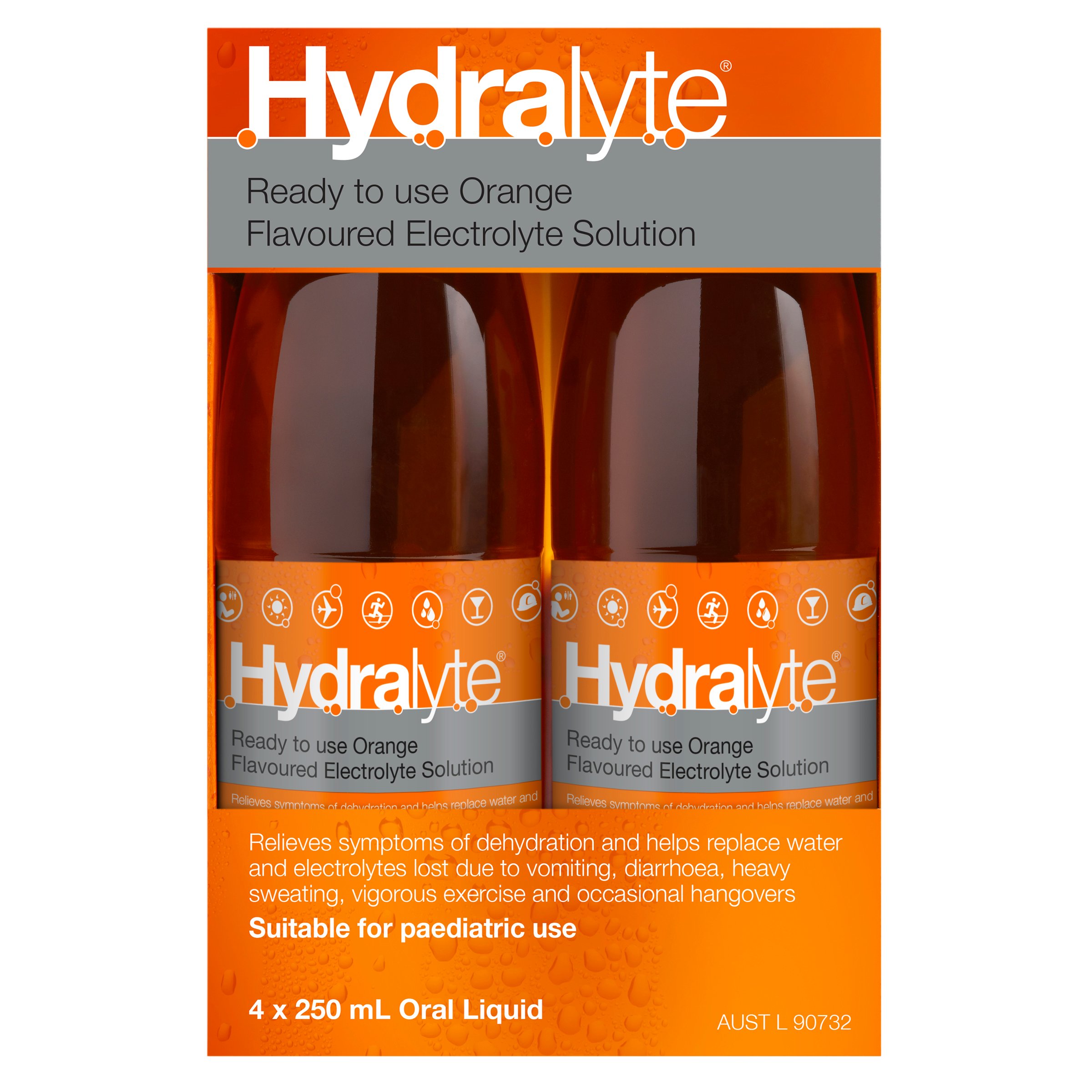 Hydralyte Ready to Use Liquid Orange Flavoured 250ml - 4 pack - Image 6