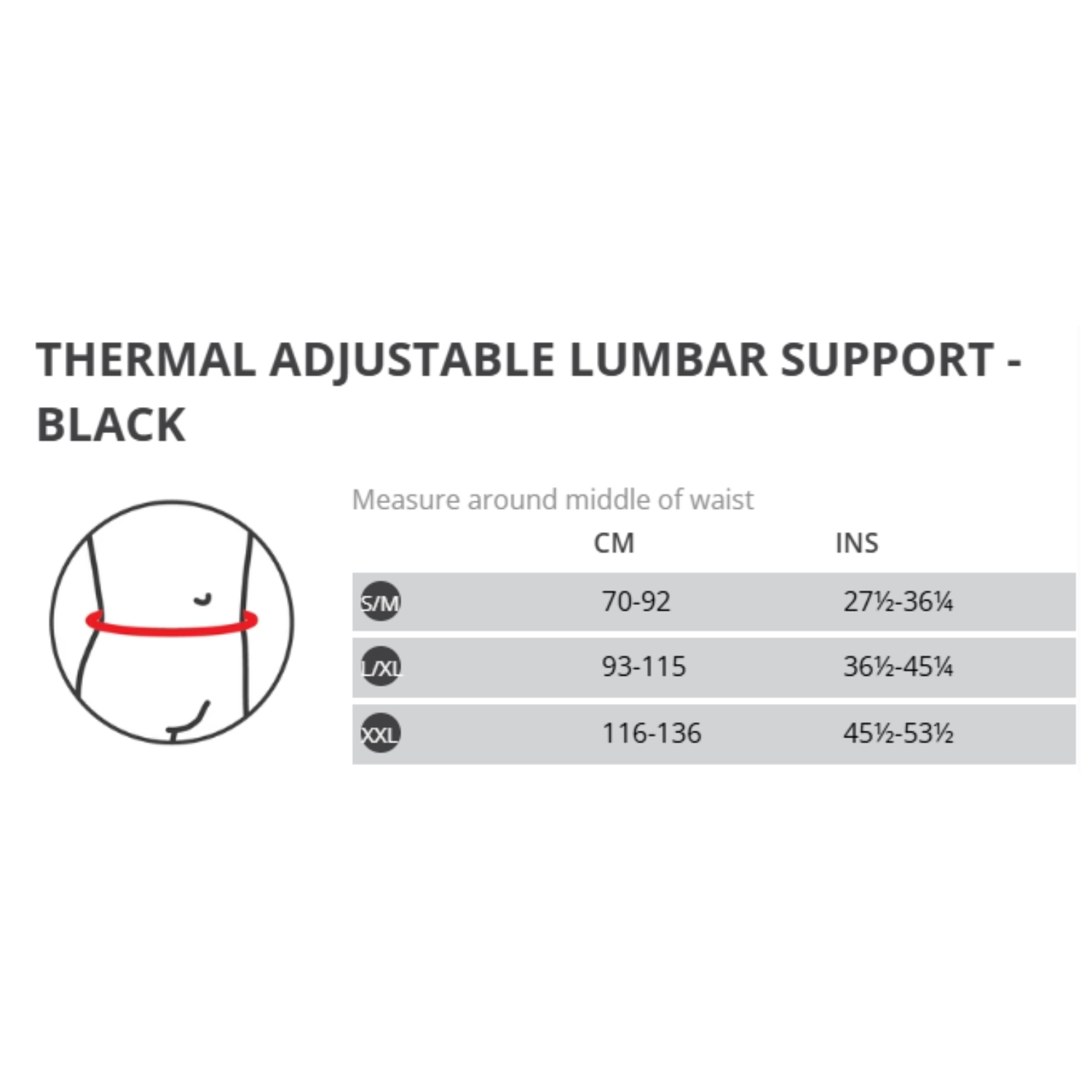 Thermoskin Thermal Lumbar Support Black L/XL 1 unit - Image 4