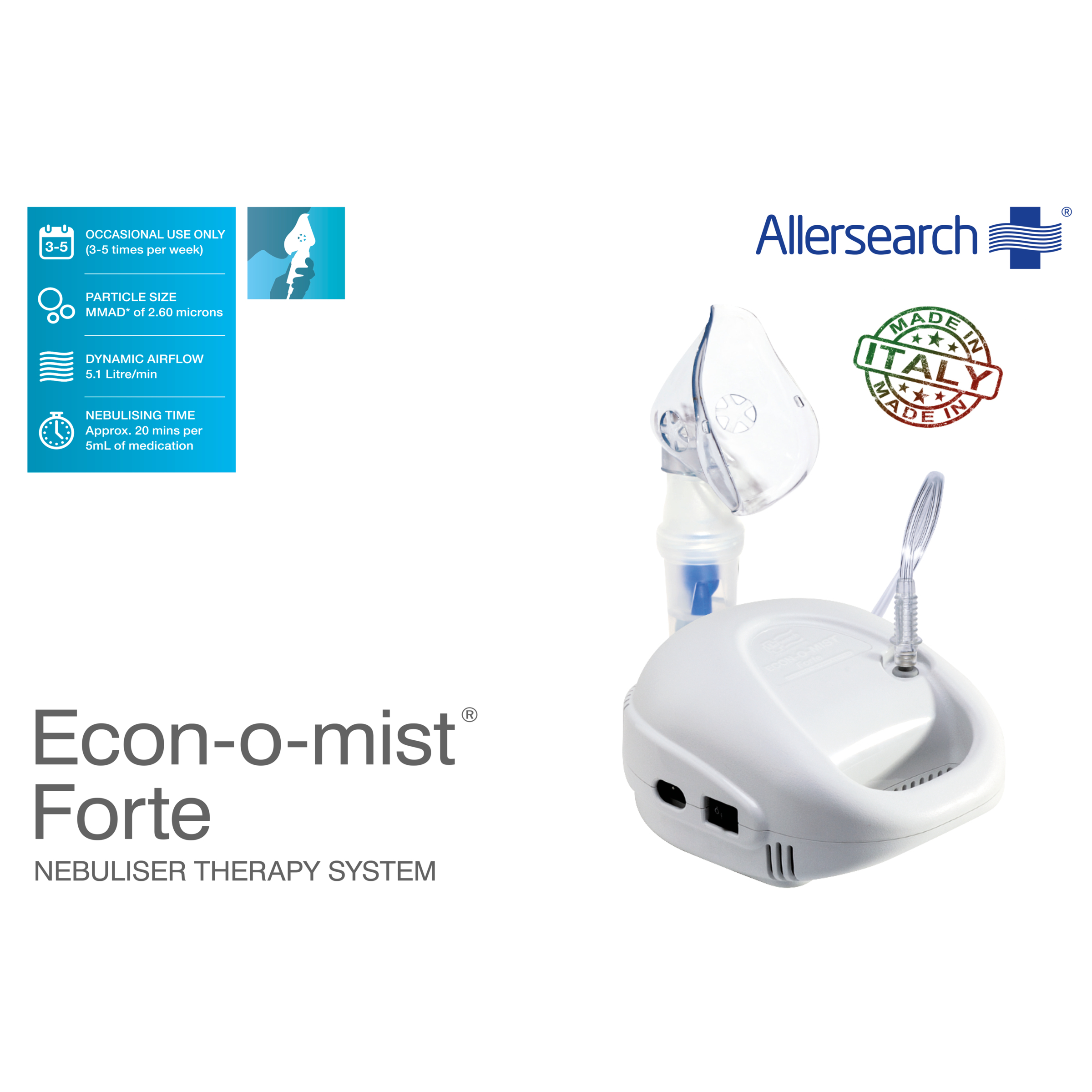 Allersearch Econ-O-Mist Forte Nebuliser Therapy System 1 each - Image 1