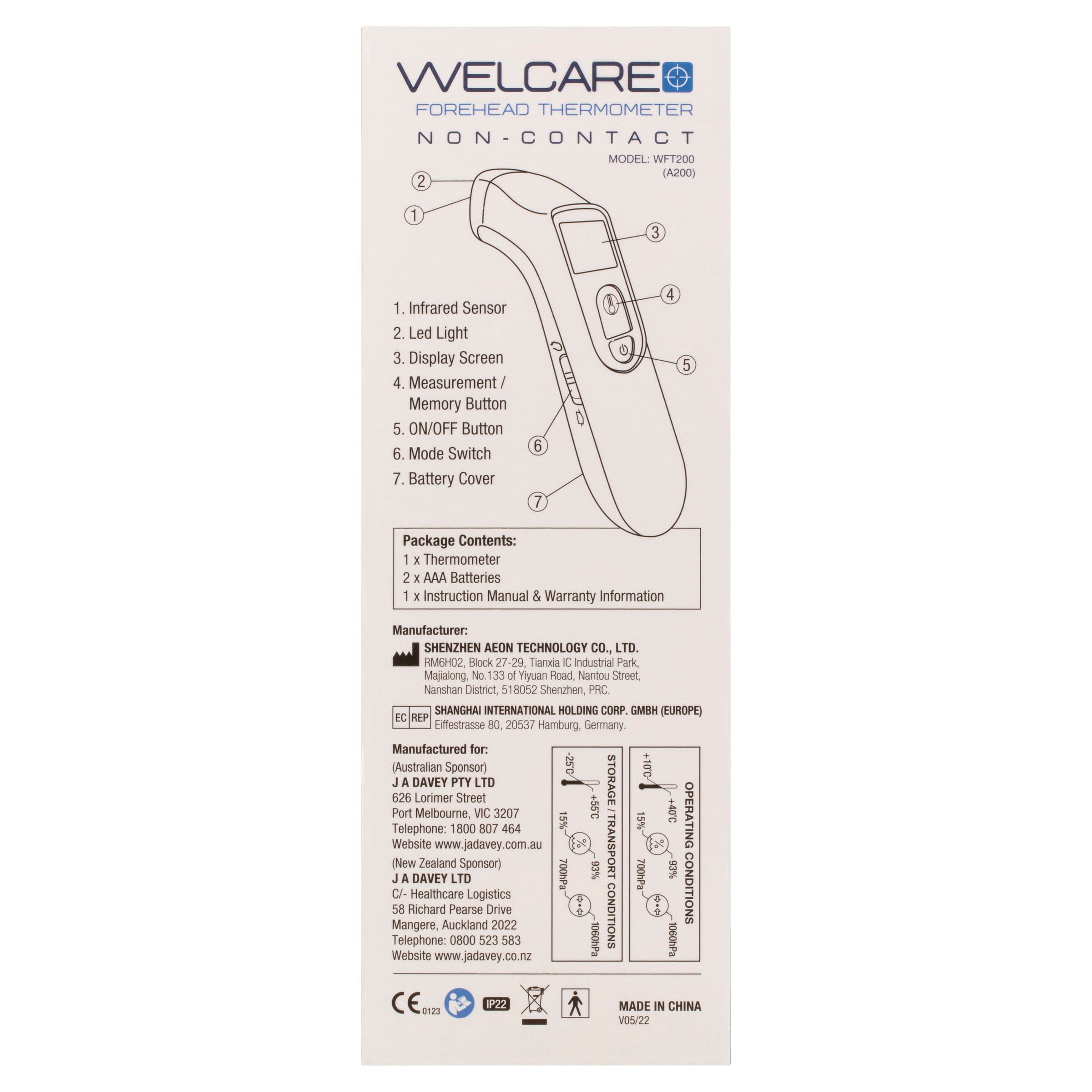 Welcare Forehead Thermometer WFT200 - 1 each - Image 2