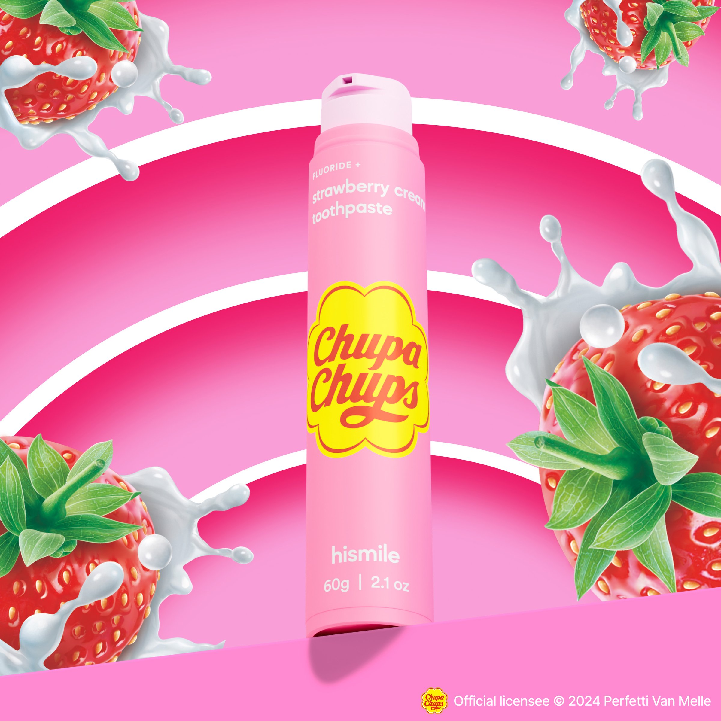 Hismile Chupa Chups - Strawberry & Cream Toothpaste 60g - Image 5