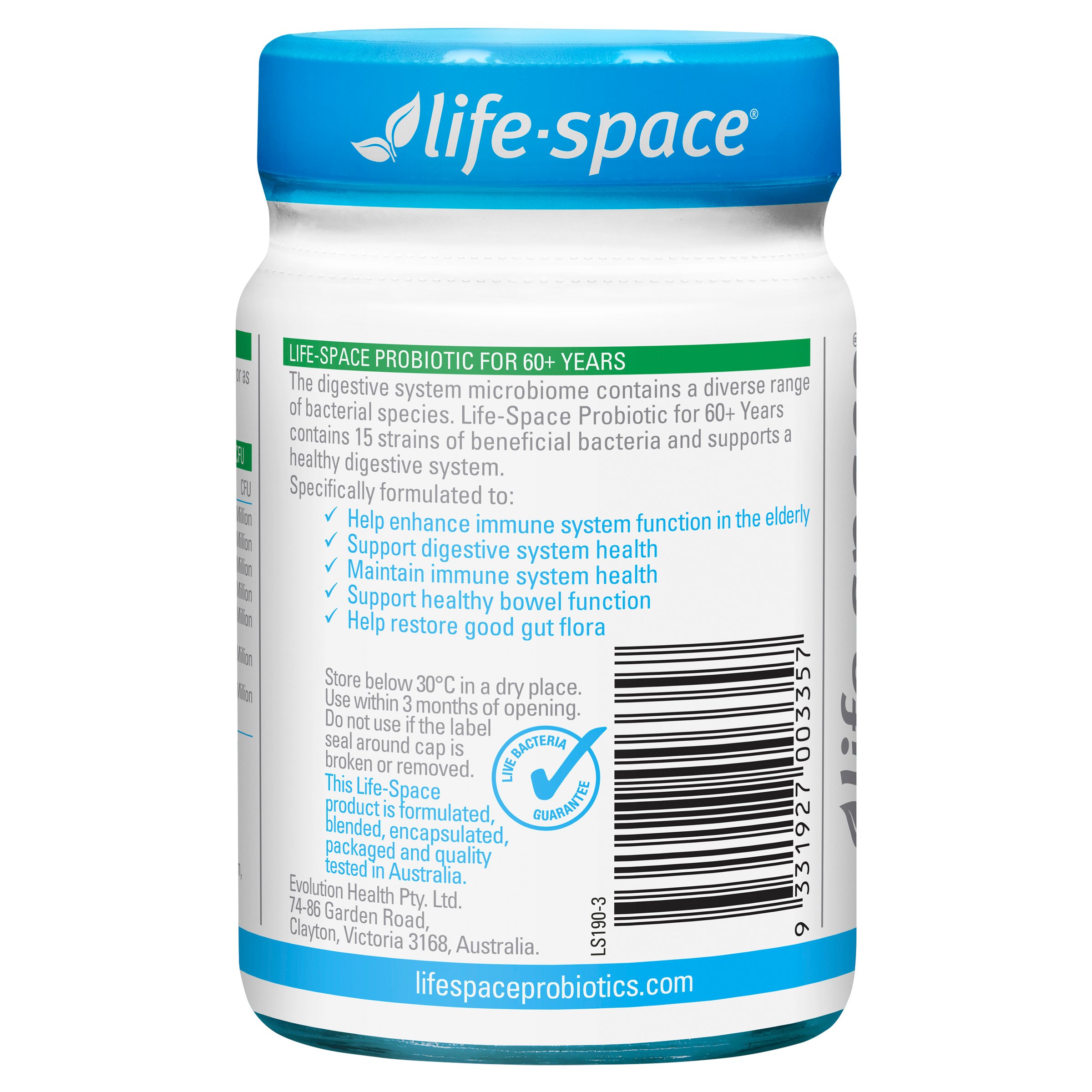Life-Space Probiotic for 60+ Years 60 capsules - Image 2