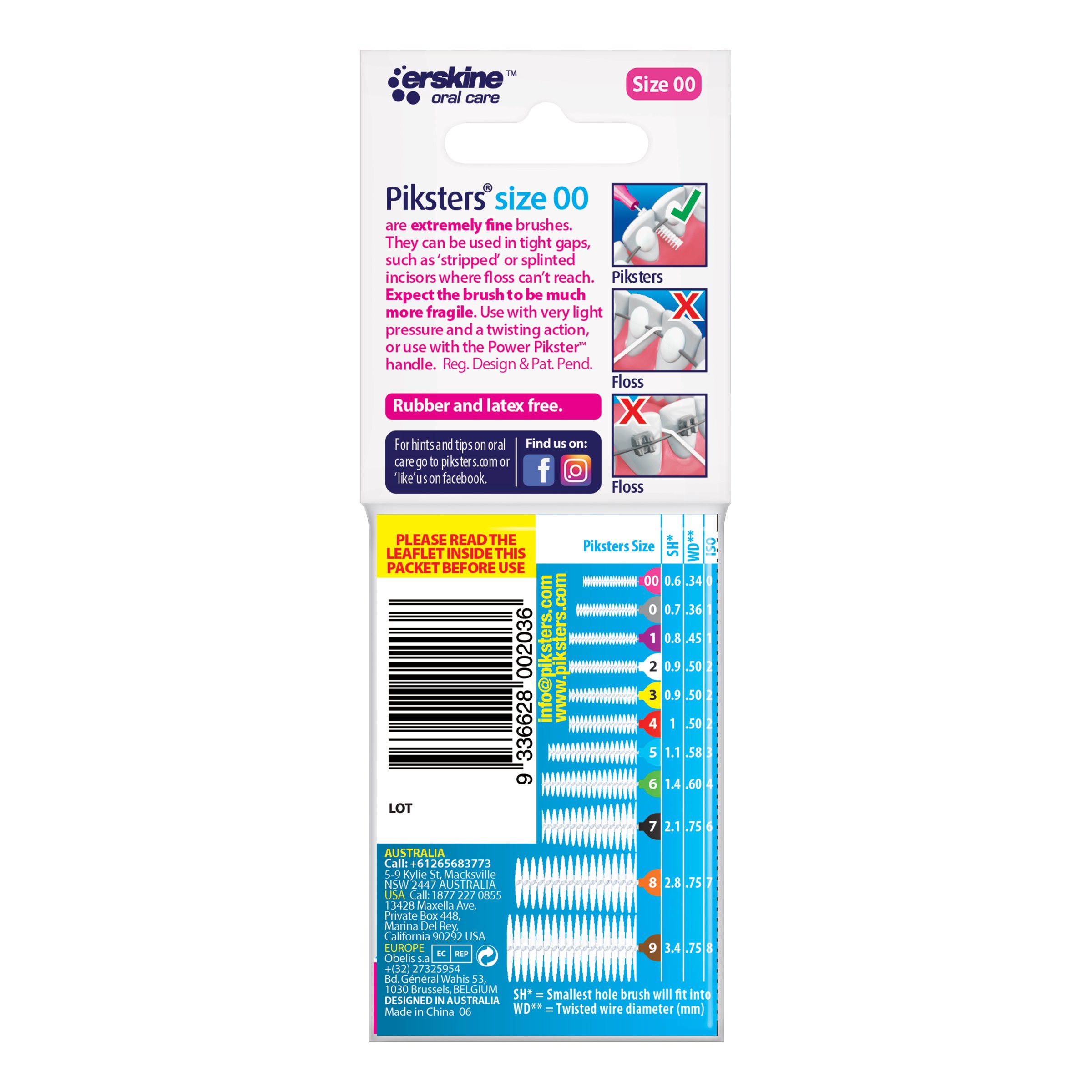 Piksters Interdental Brush Size 00 Pink 10 pack - Image 2