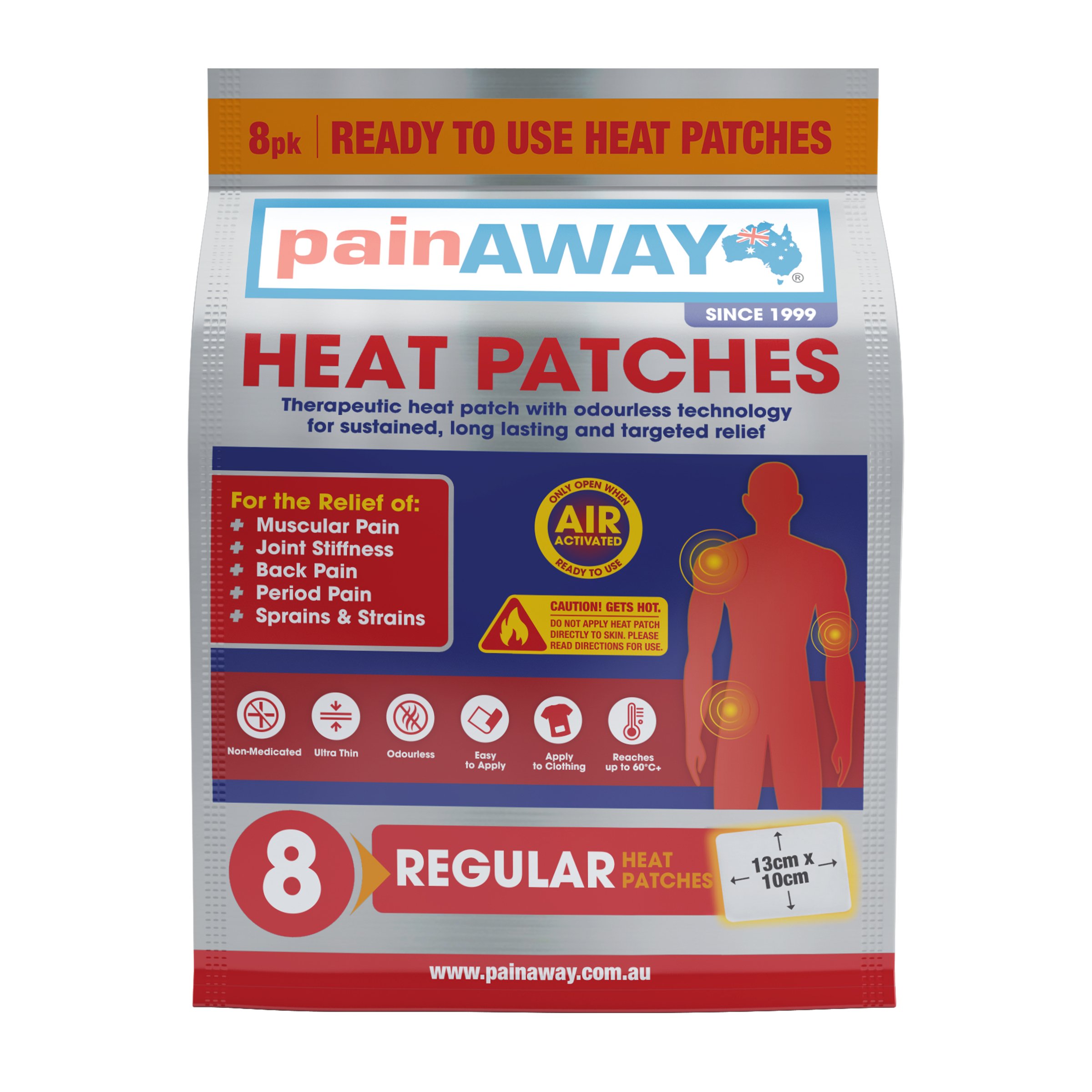 Pain Away Heat Patches Regular 8 pack - Image 1