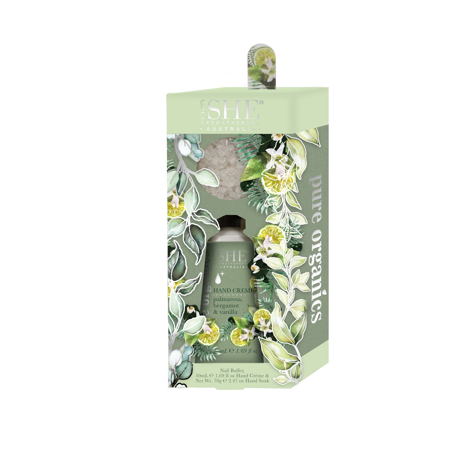 She Aromatherapy Pure Organics Hand Care Set Palmarosa, Bergamot & Vanilla 3 piece