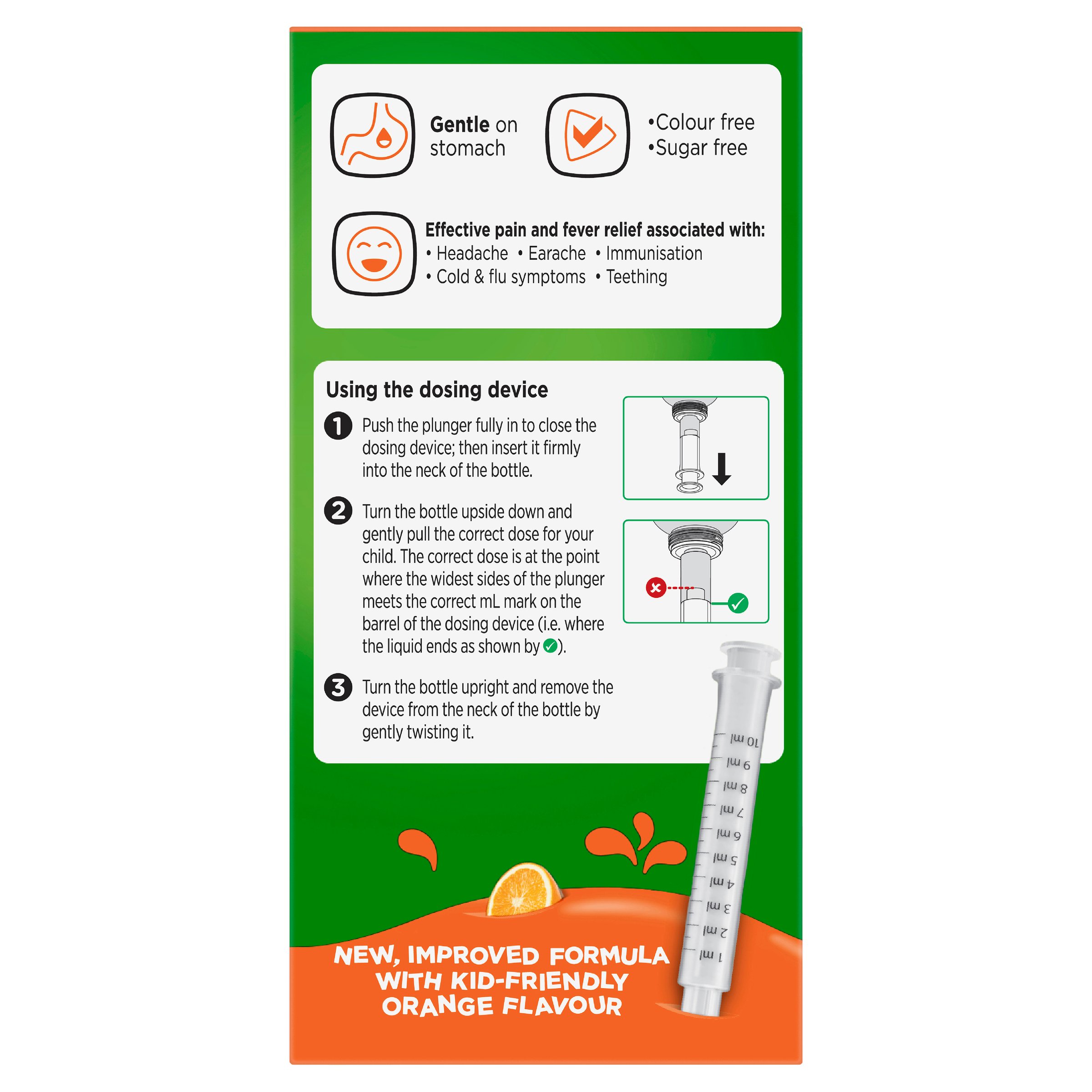 Panadol Children 5-12 Years Colourfree Suspension Orange Flavour 200ml - Image 3