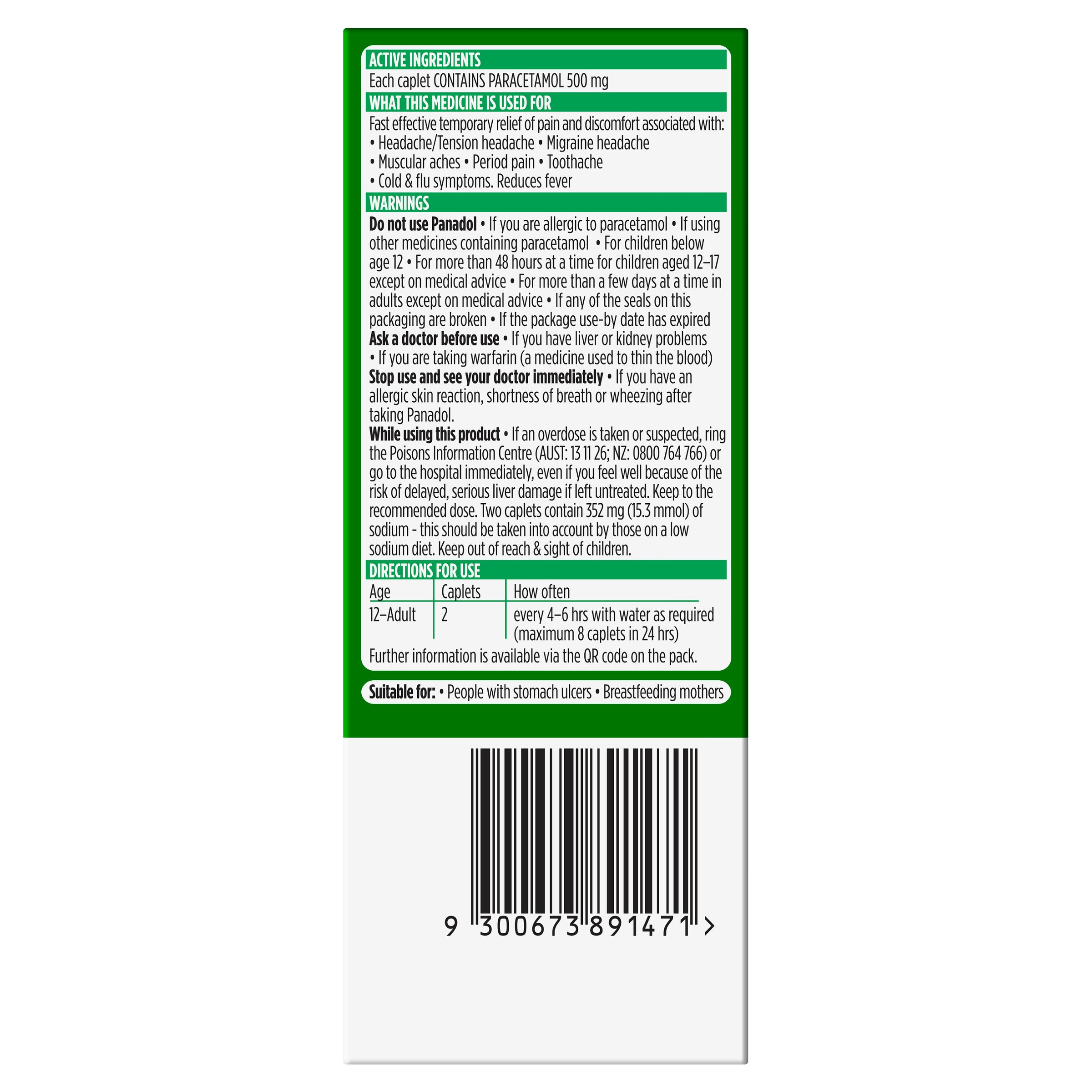Panadol Rapid 500mg - 16 caplets - Image 2