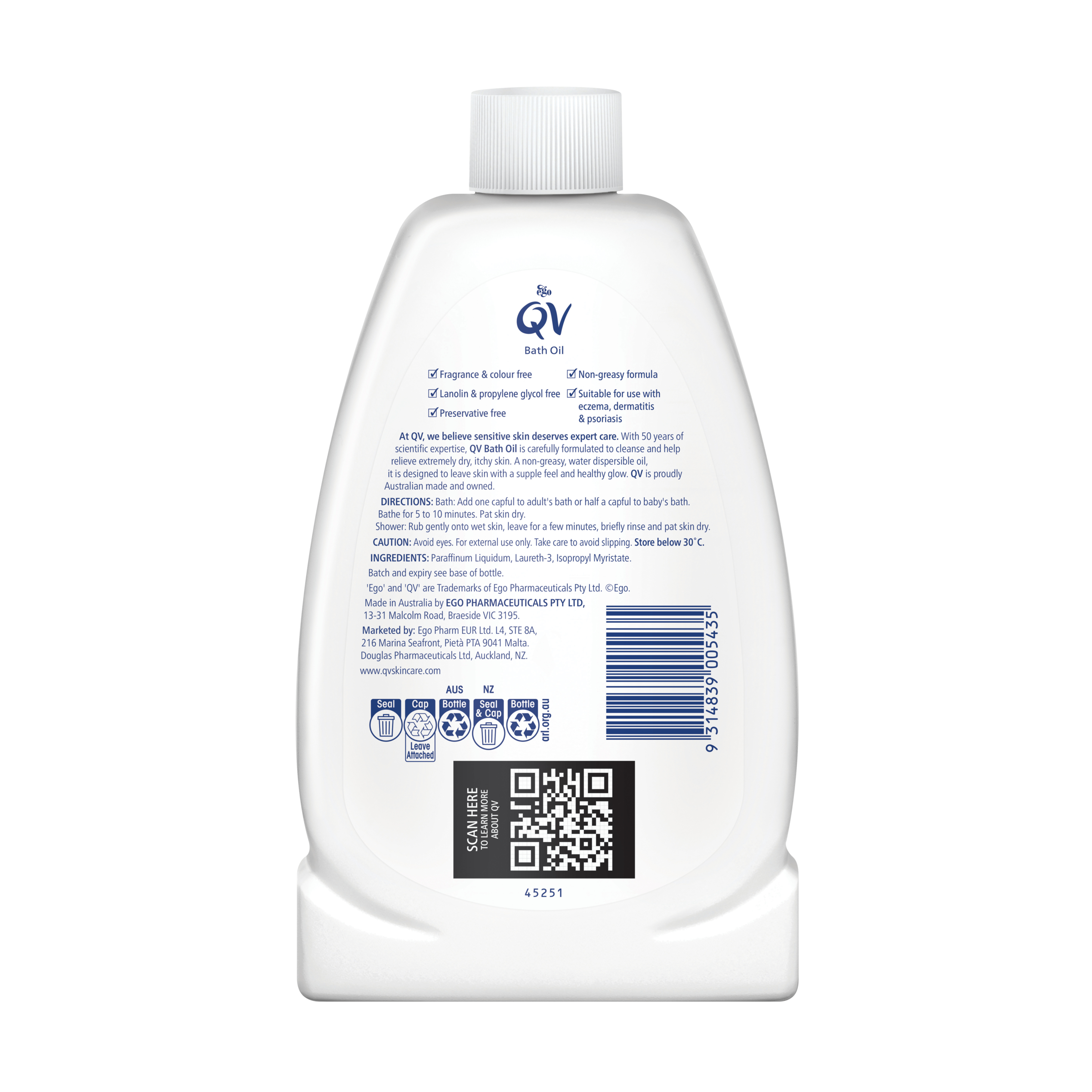Ego QV Bath Oil 500ml - Image 2