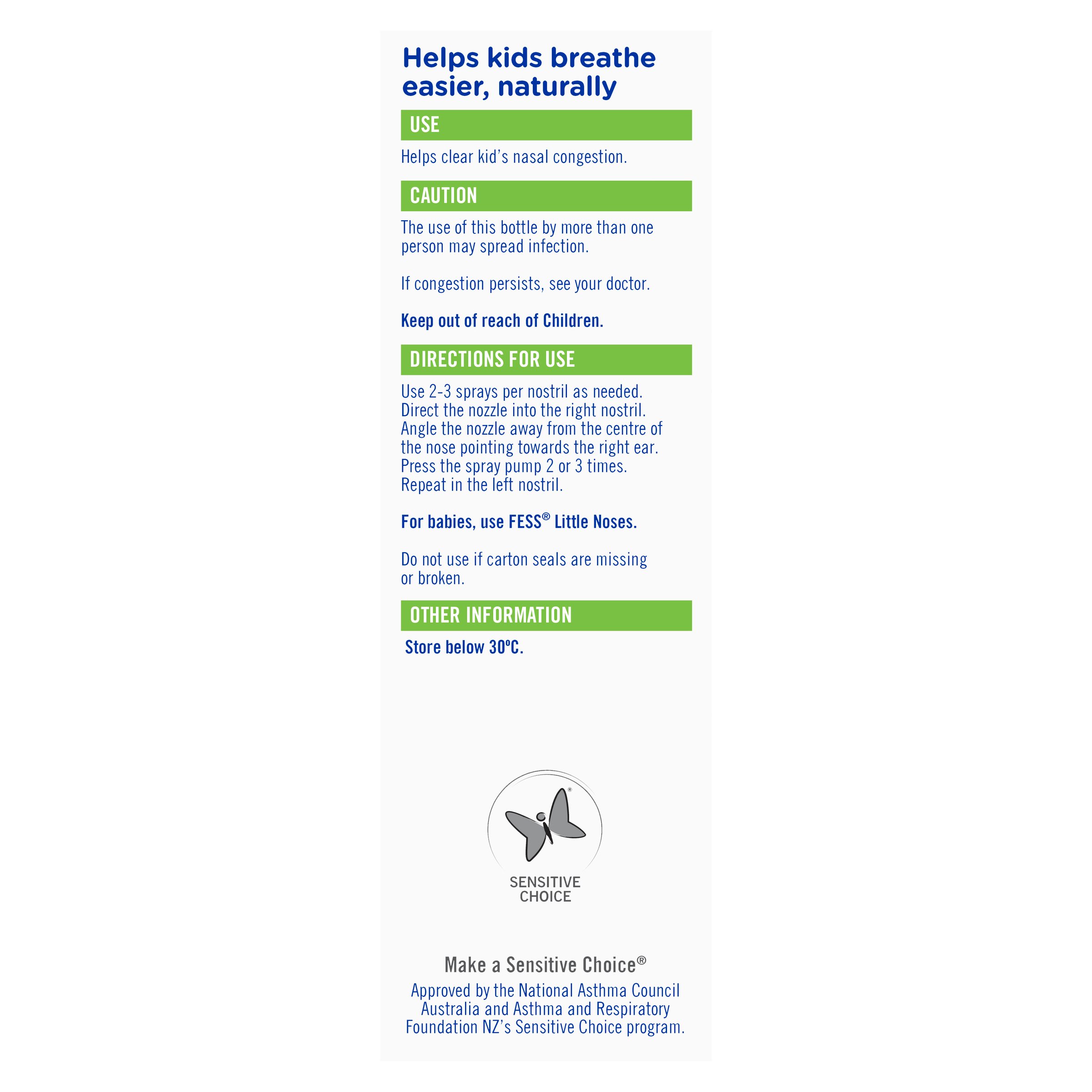 Fess Children's Nasal Saline Spray 2 Years+ 20ml - Image 3