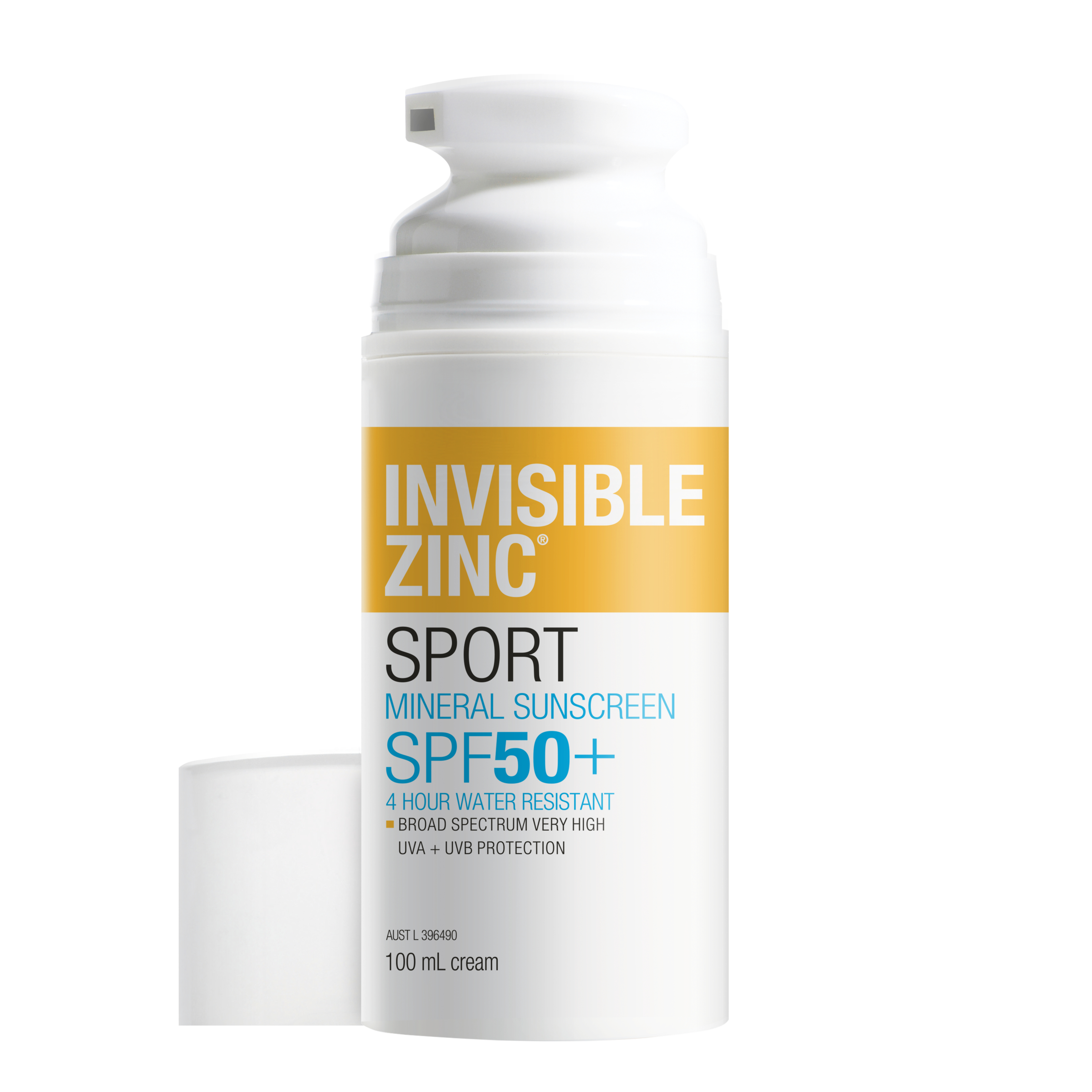 Invisible Zinc Sunscreen 4 Hour Water Resistant Sport SPF50+ - 100ml - Image 3