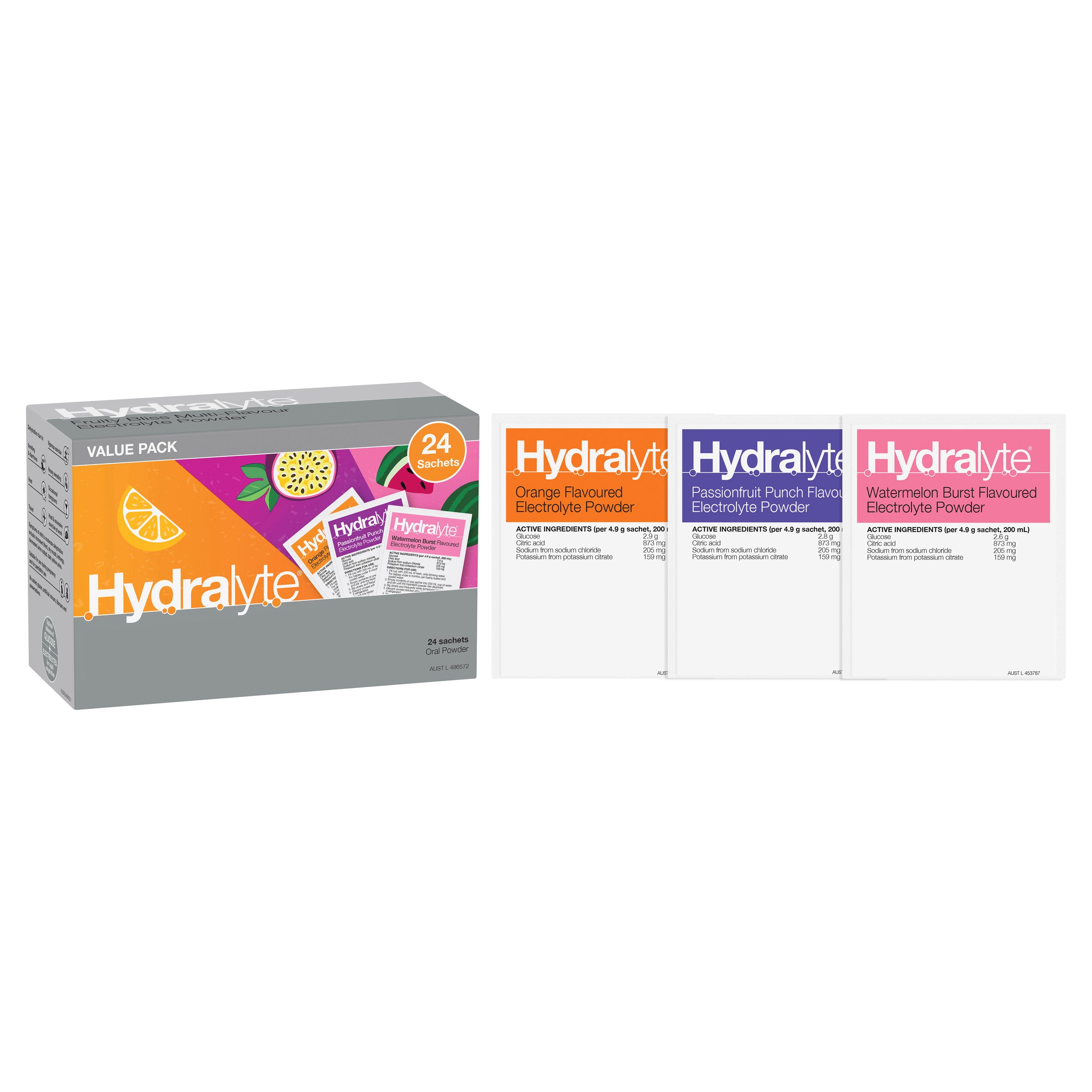 Hydralyte Electrolyte Powder Fruity Bliss 24 sachets - Image 6