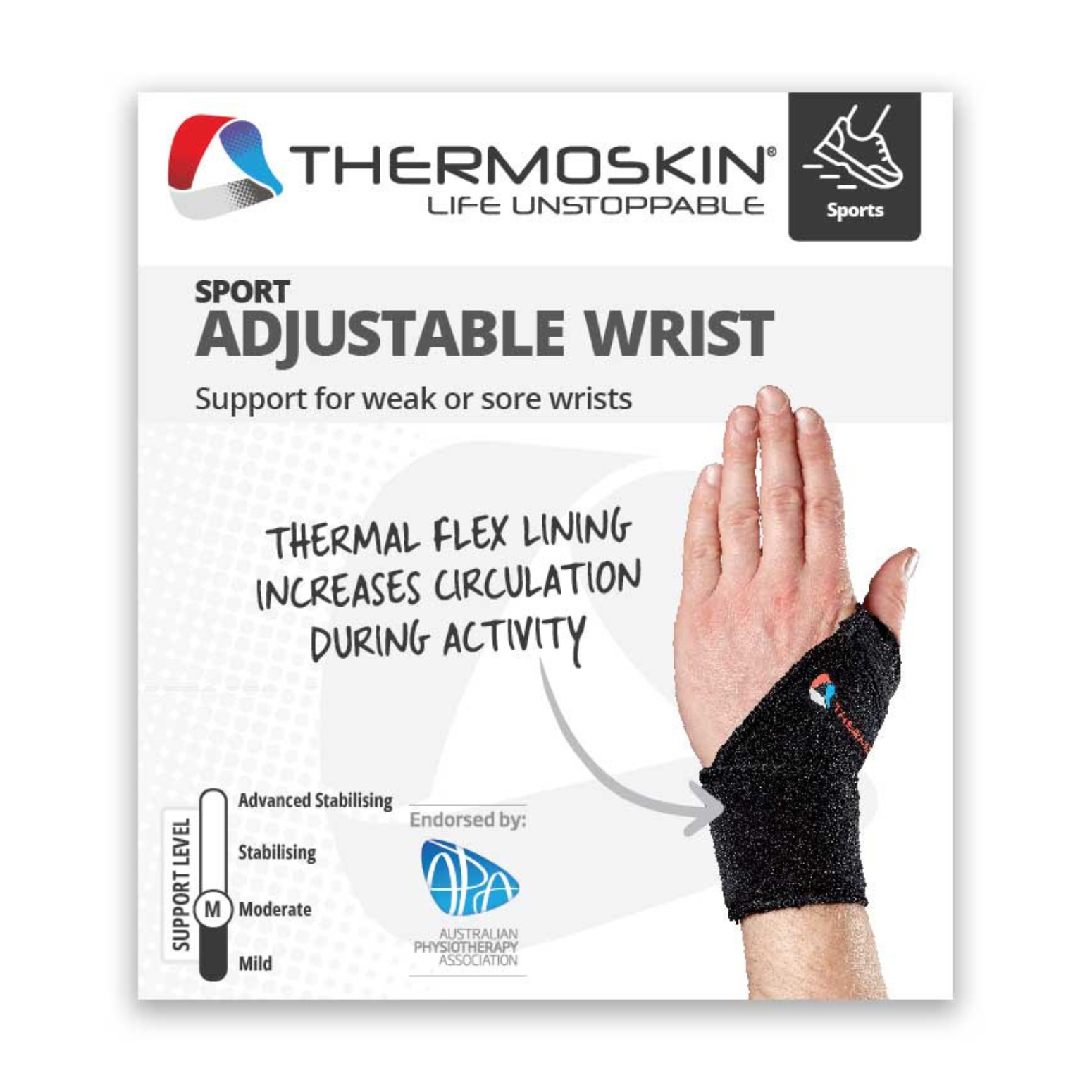 Thermoskin Adjustable Wrist Sport Support 1 each - Image 2