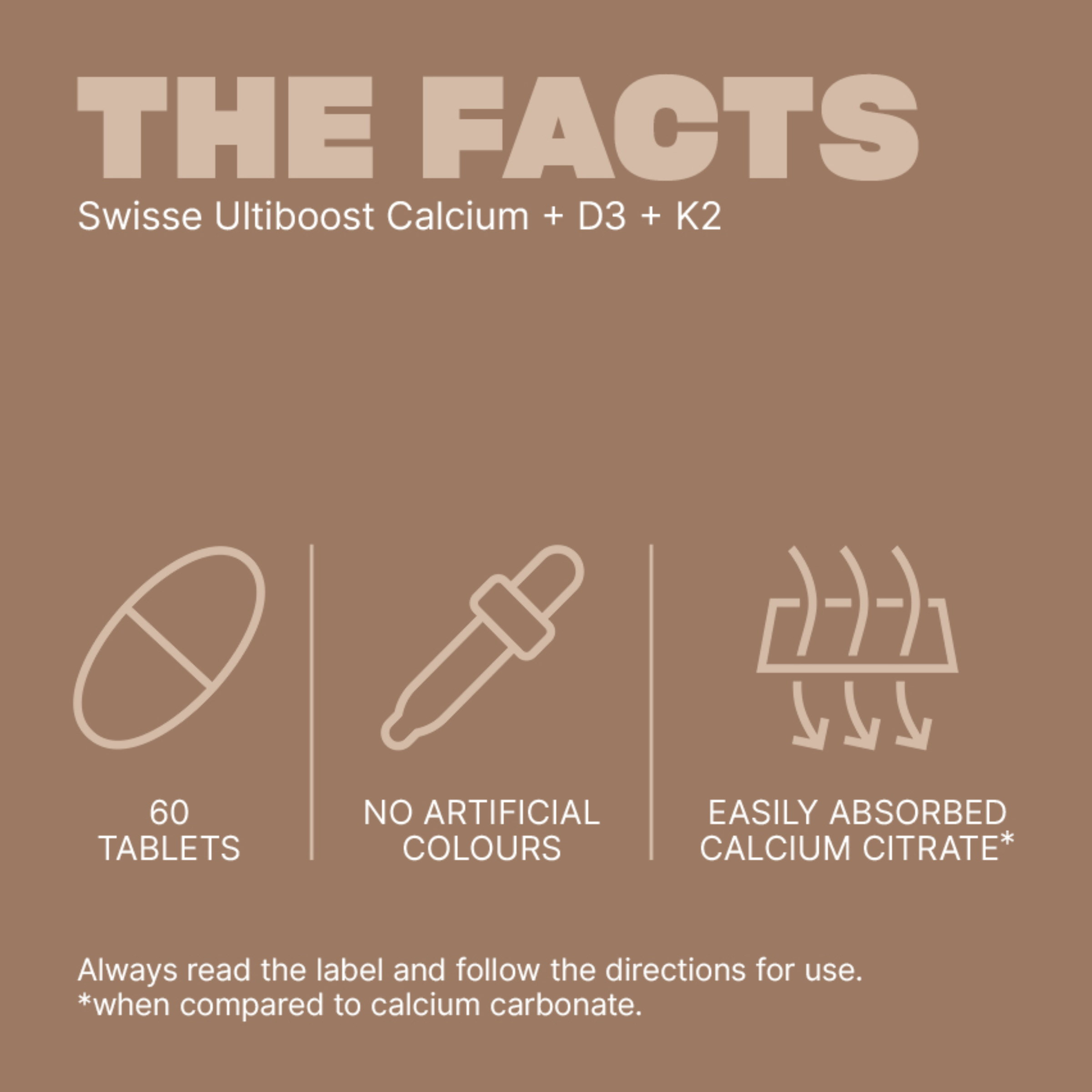 Swisse Ultiboost Calcium + D3 + K2 - 60 tablets - Image 5