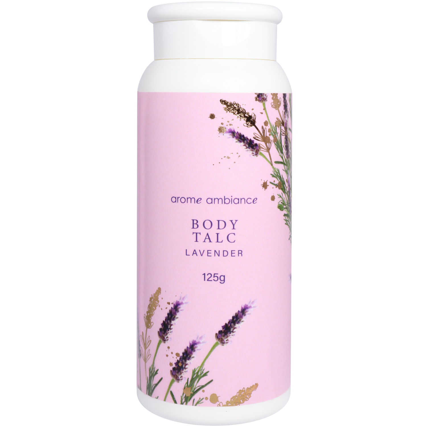 Arome Ambiance Floral Glimmer Boxed Body Talc Lavender 125g - Image 2