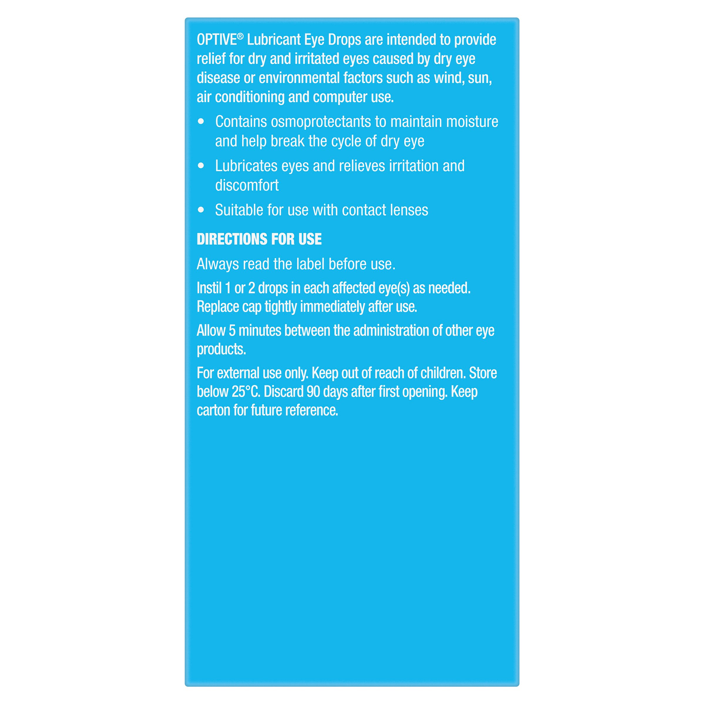 Optive Lubricant Eye Drops 15ml - Image 2