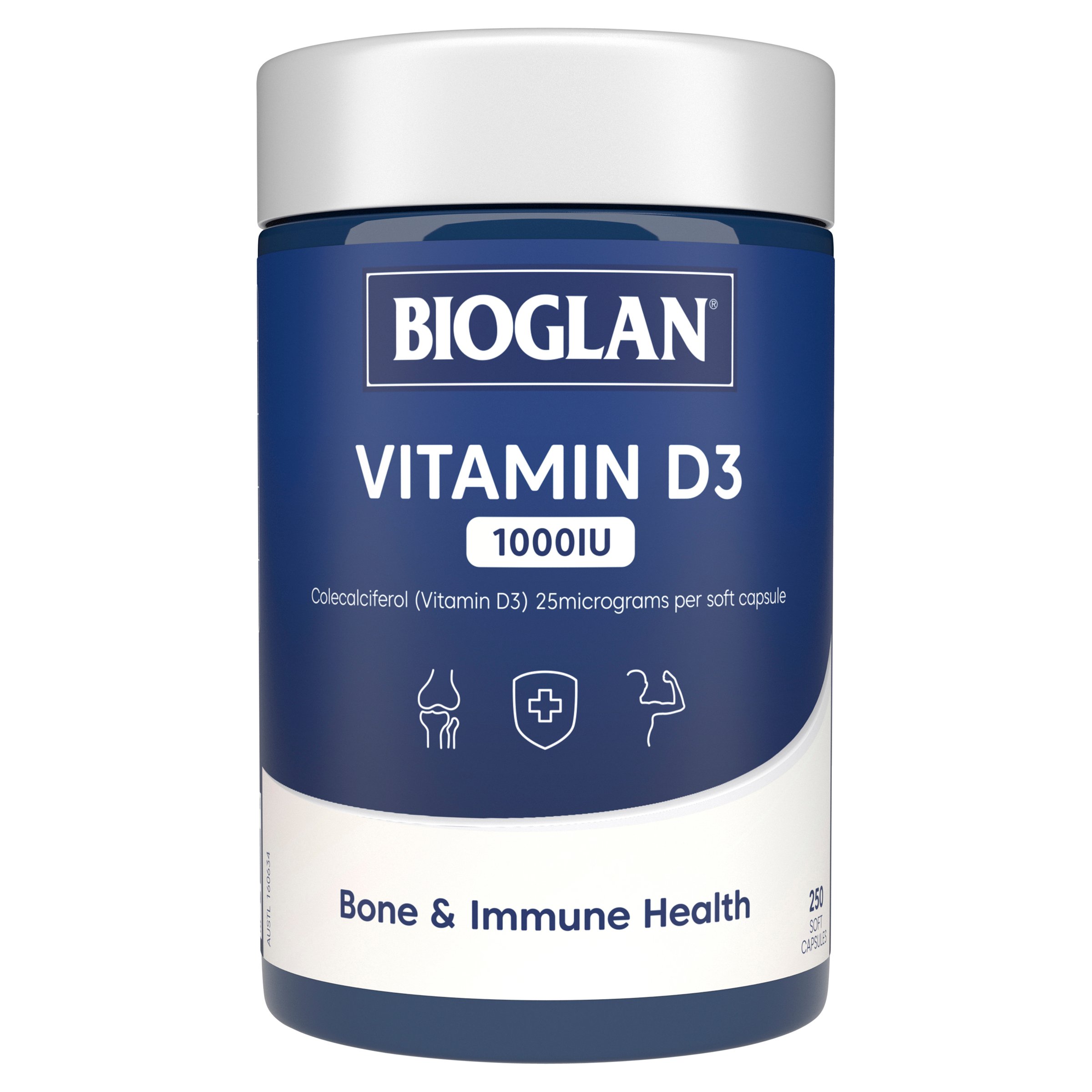 Bioglan Vitamin D3 1000IU - 250 capsules - Image 1