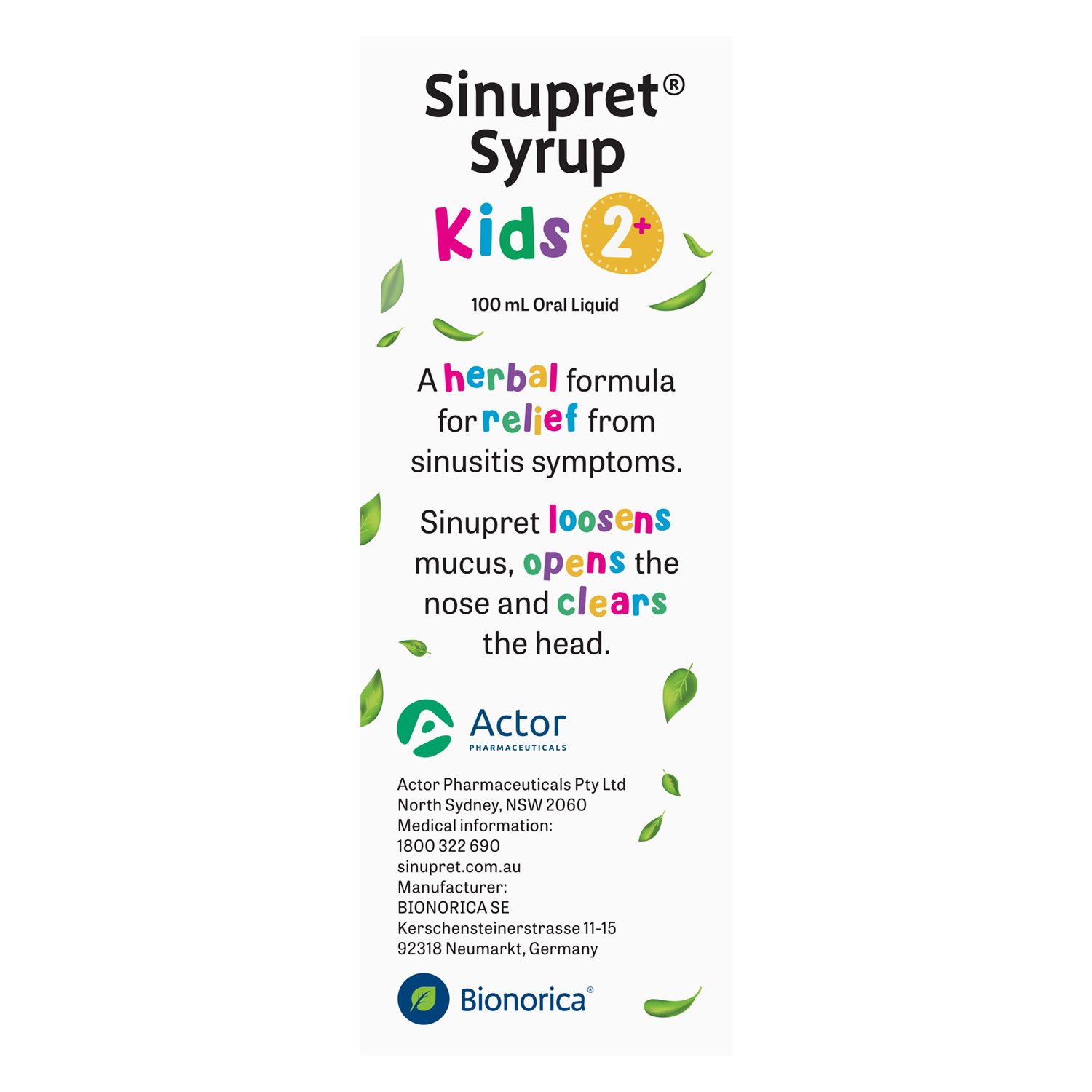 Sinupret Syrup Kids 2+ Cherry Flavour 100ml - Image 2