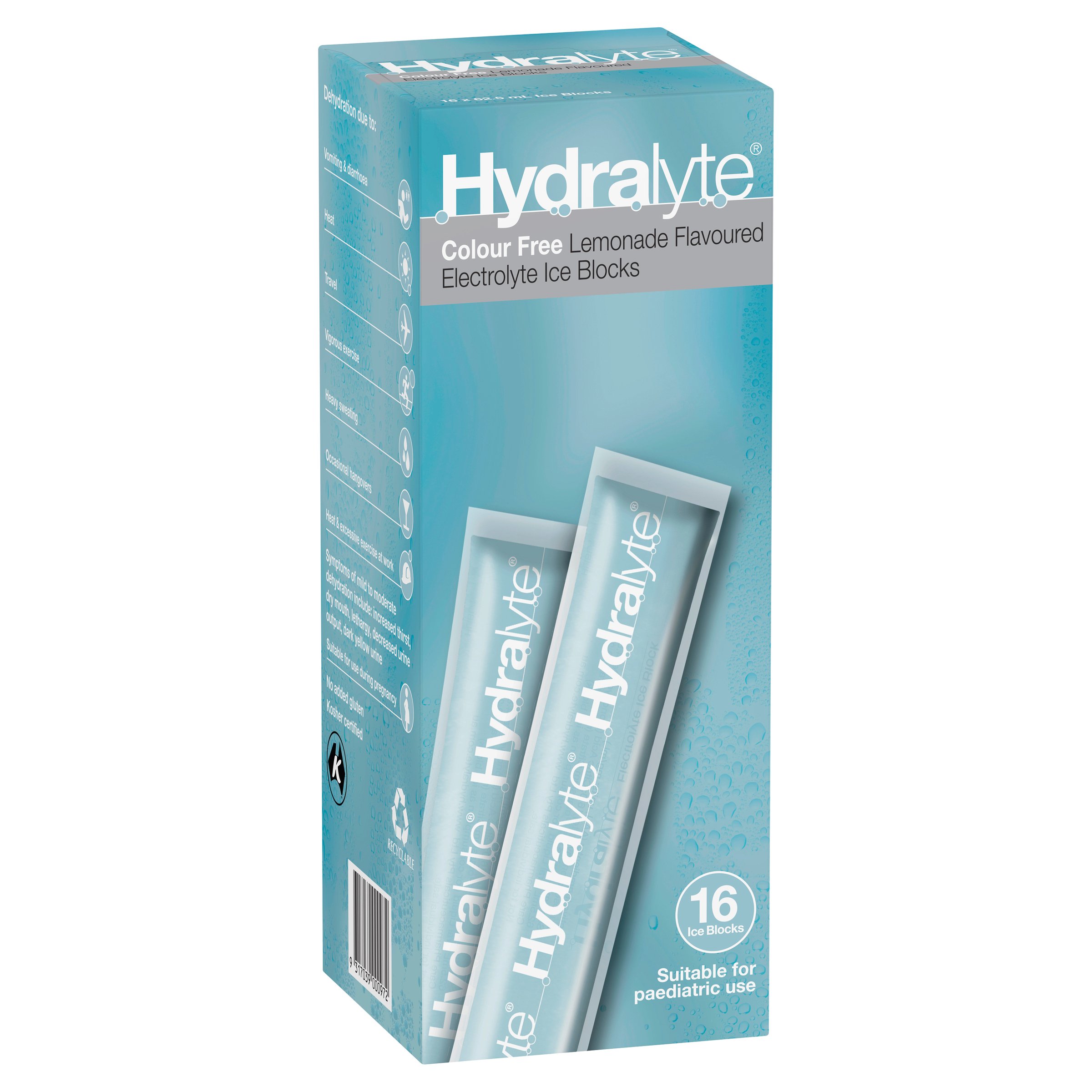Hydralyte Ice Block Colour Free Lemonade Flavoured 16 pack - Image 6