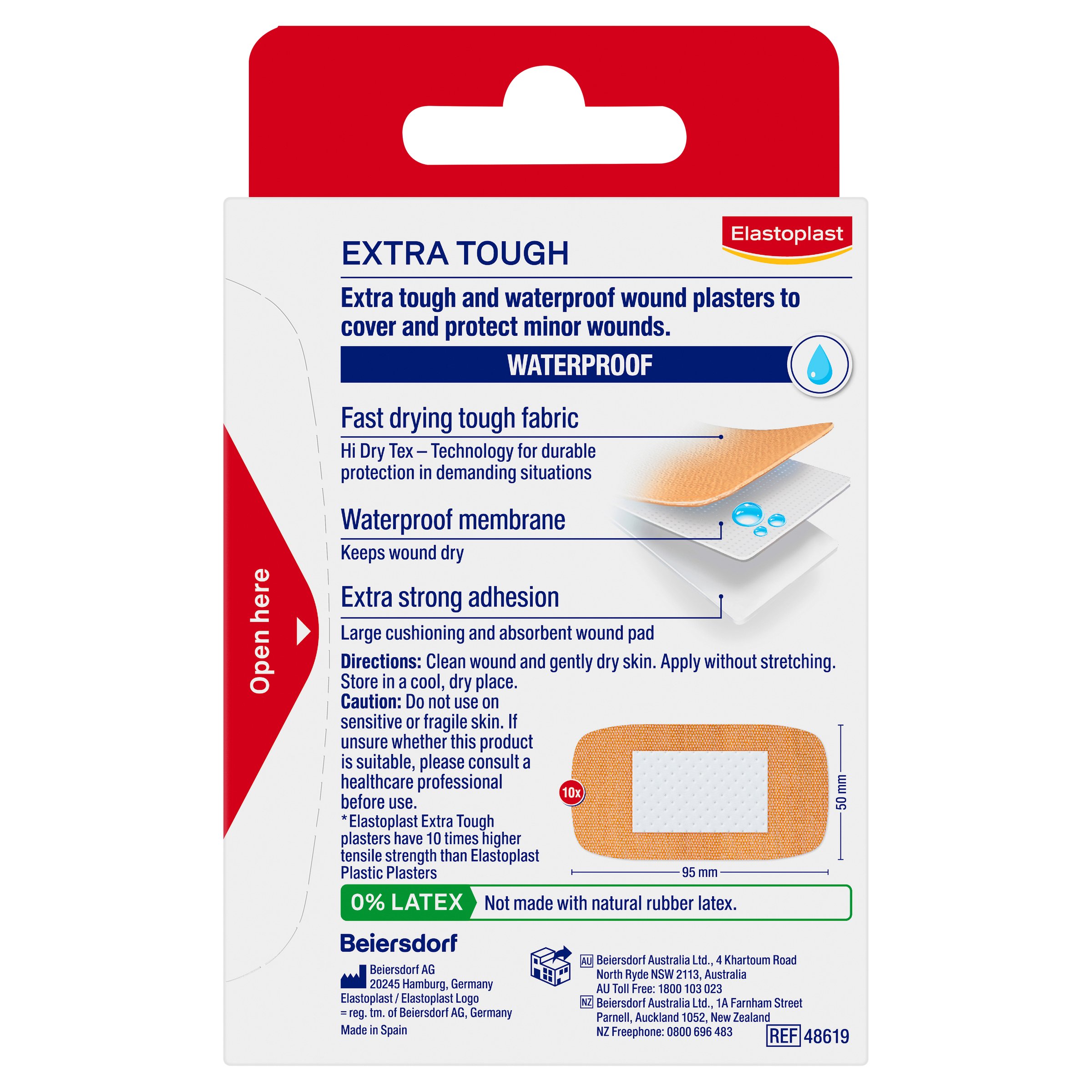 Elastoplast Heavy Fabric Waterproof XL Strips 10 pack - Image 2