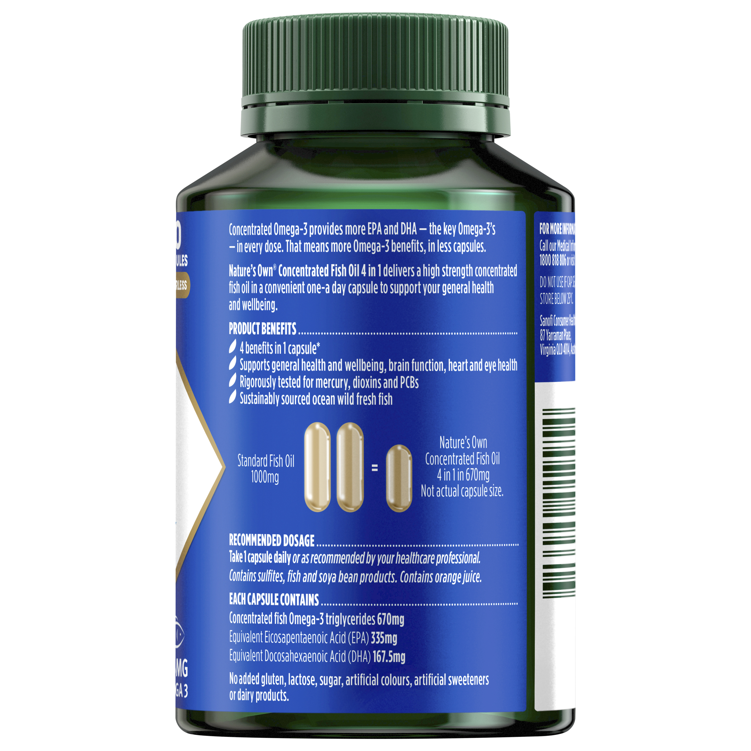 Nature's Own Concentrated Fish Oil 4 in 1 - 90 capsules - Image 2