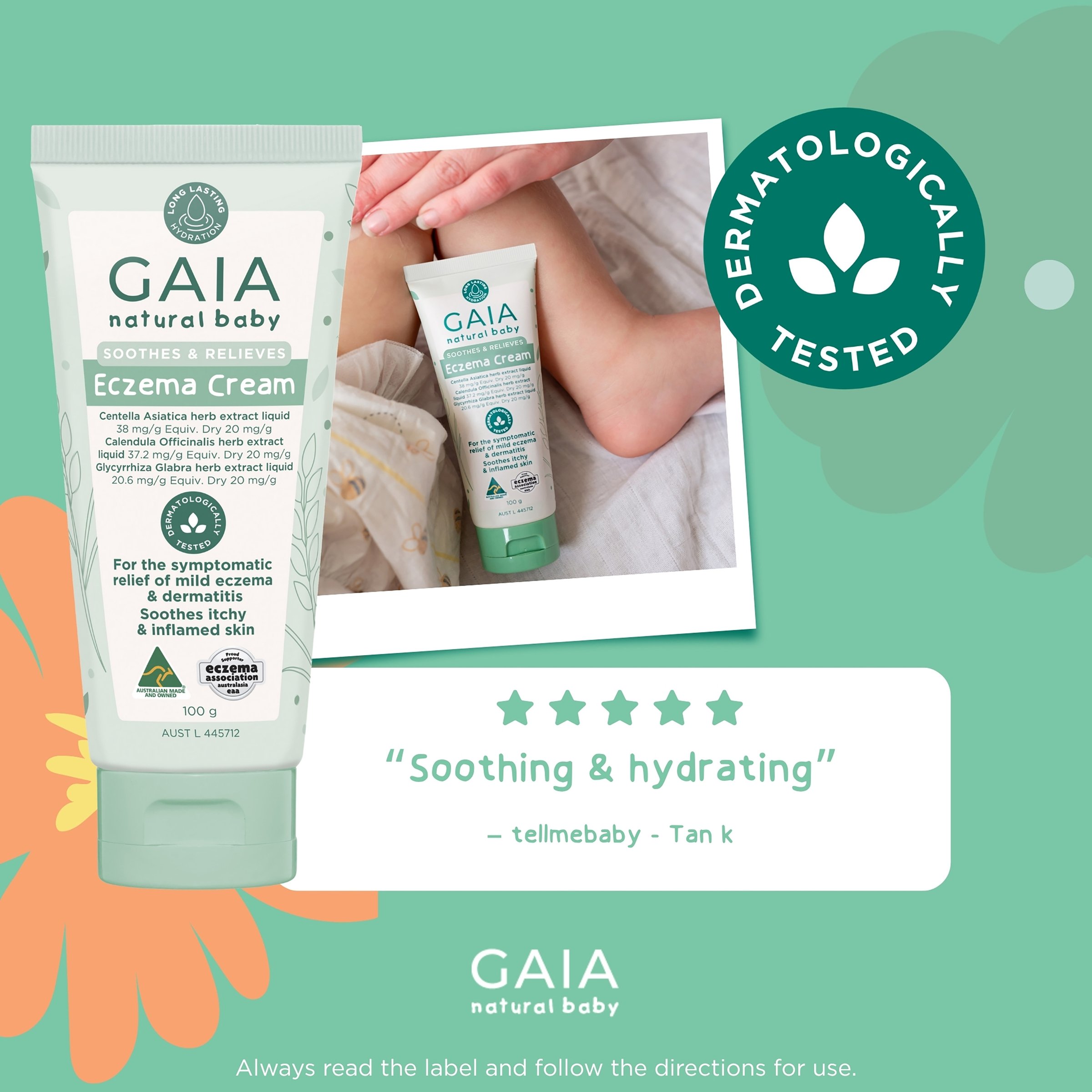 Gaia Natural Baby Eczema Cream 100g - Image 3