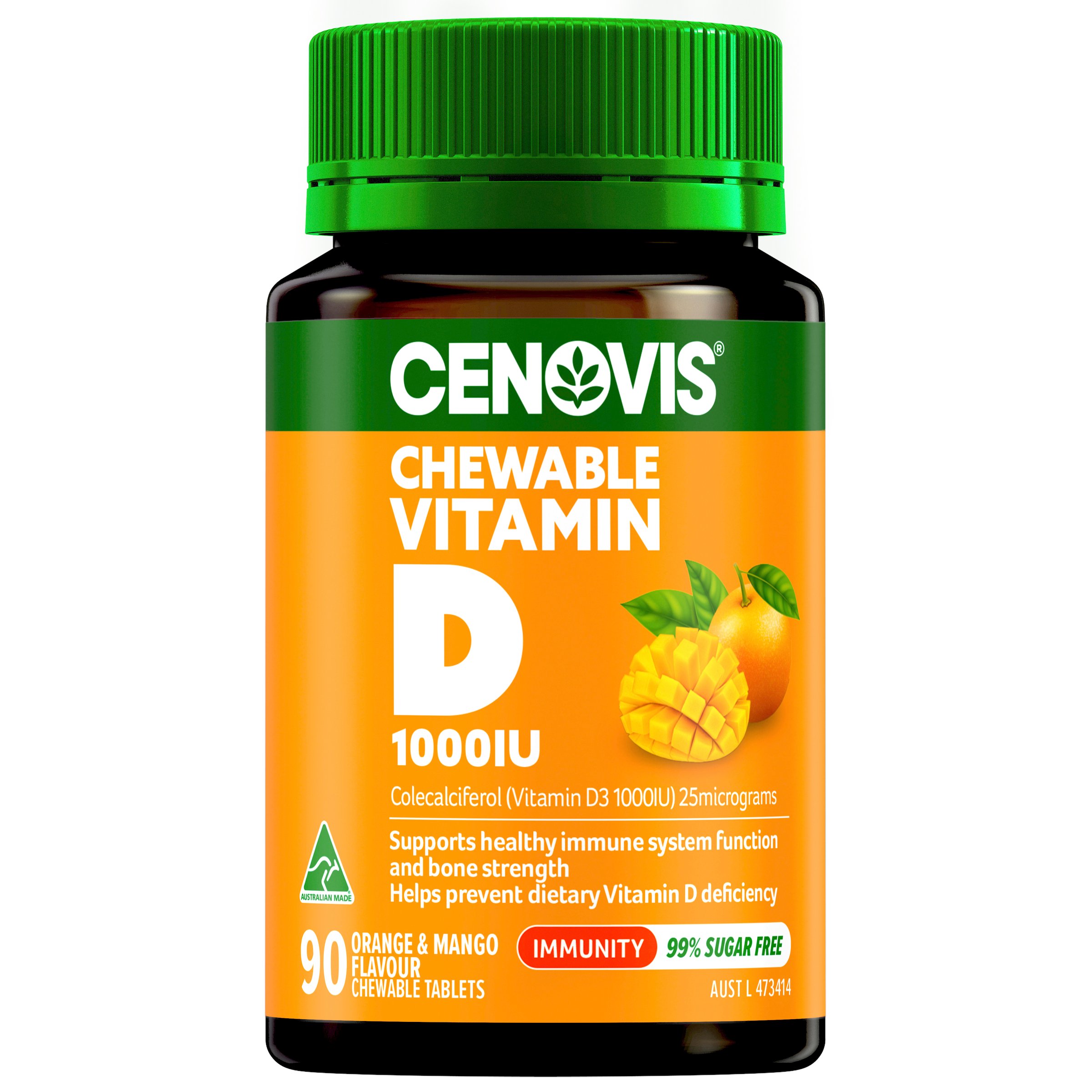 Cenovis Adult Vitamin D 1000IU - 90 chewable tablets - Image 1