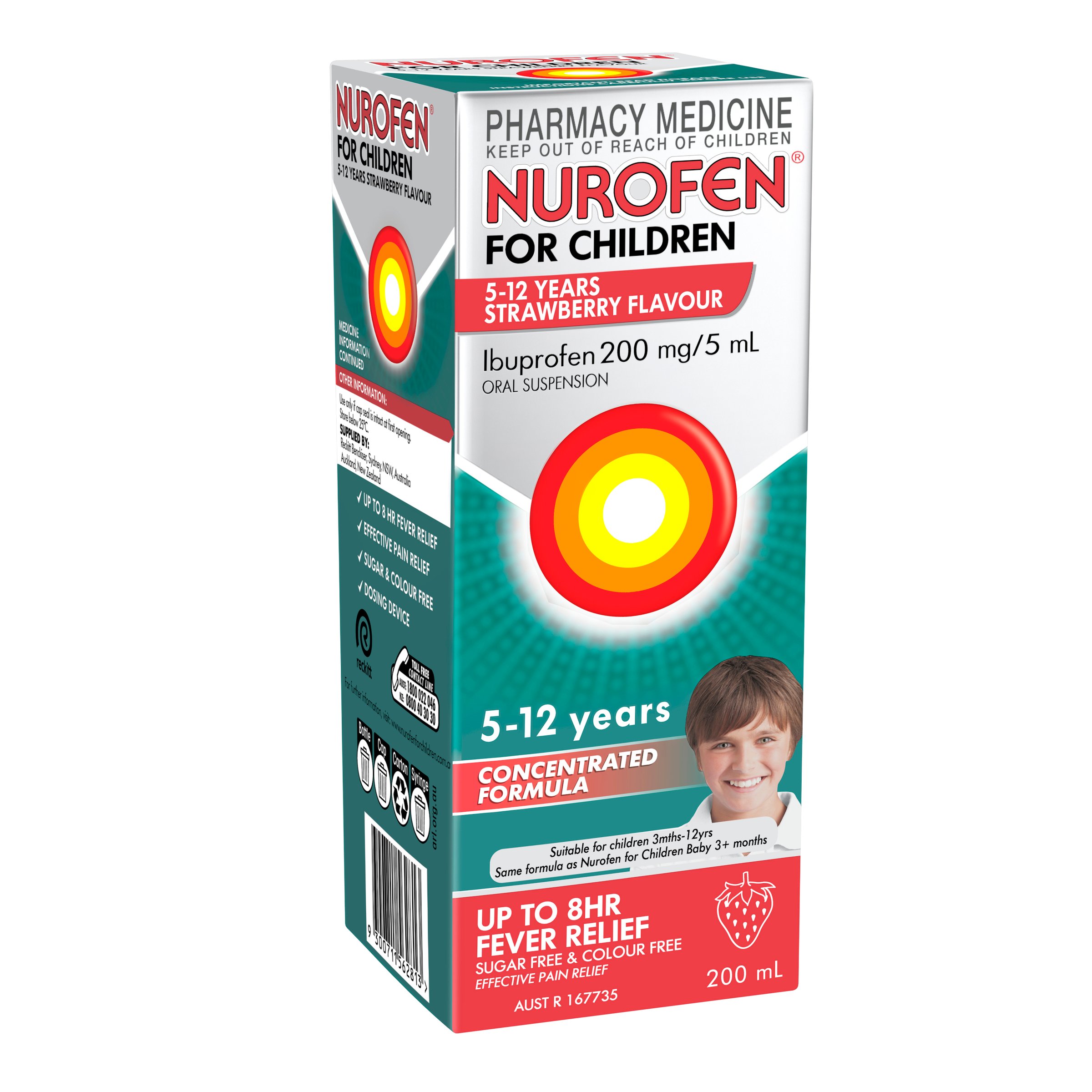 Nurofen For Children 5-12 Years Strawberry 200ml - Image 2