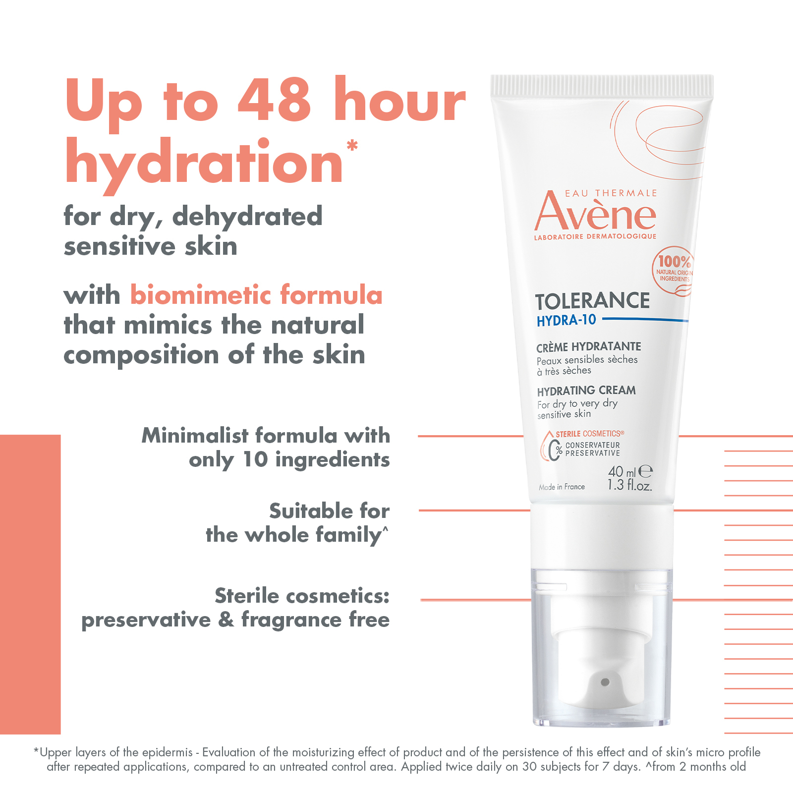 Avene Tolerance Hydra-10 Hydrating Cream 40ml - Image 3