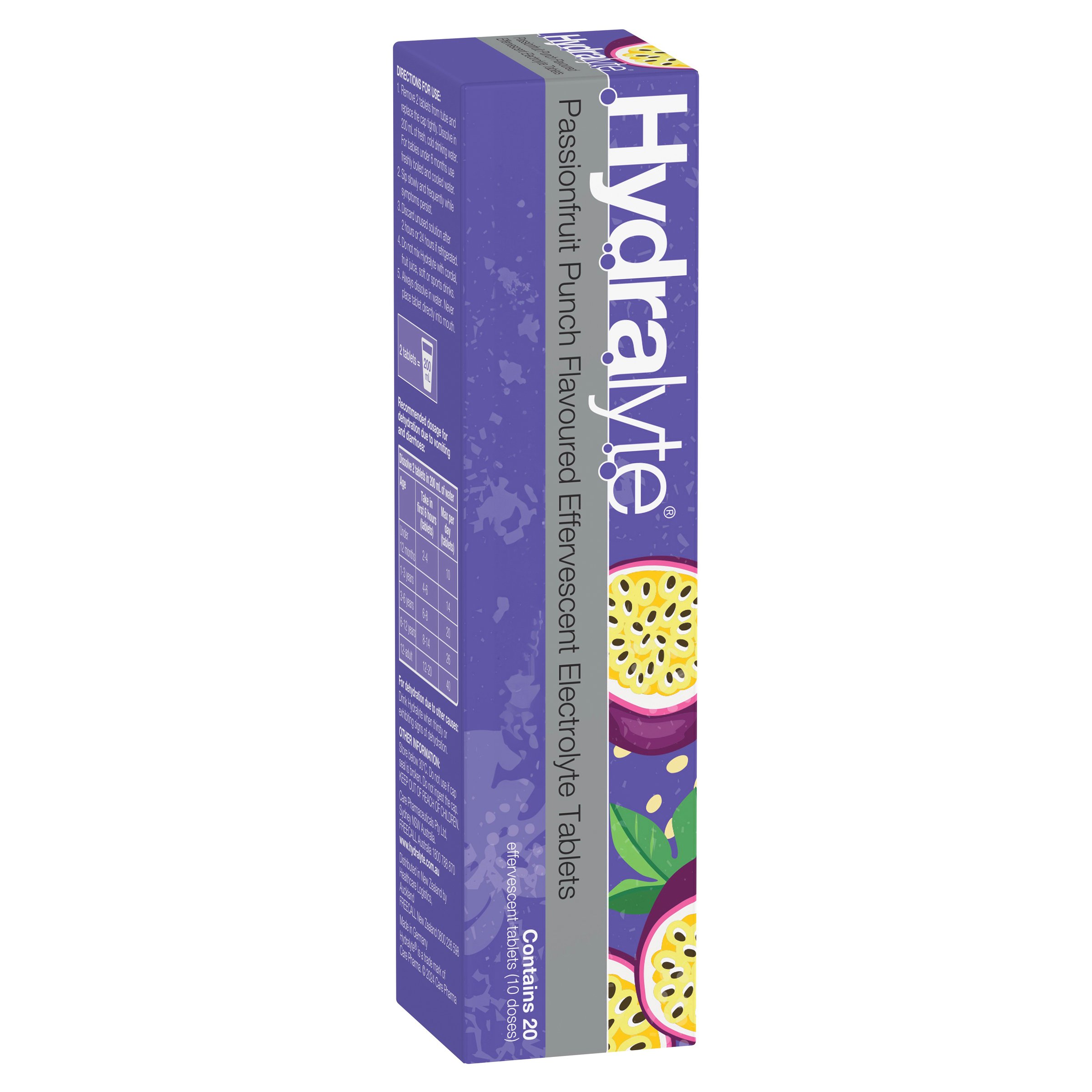Hydralyte Effervescent Passionfruit Punch 20 tablets - Image 12