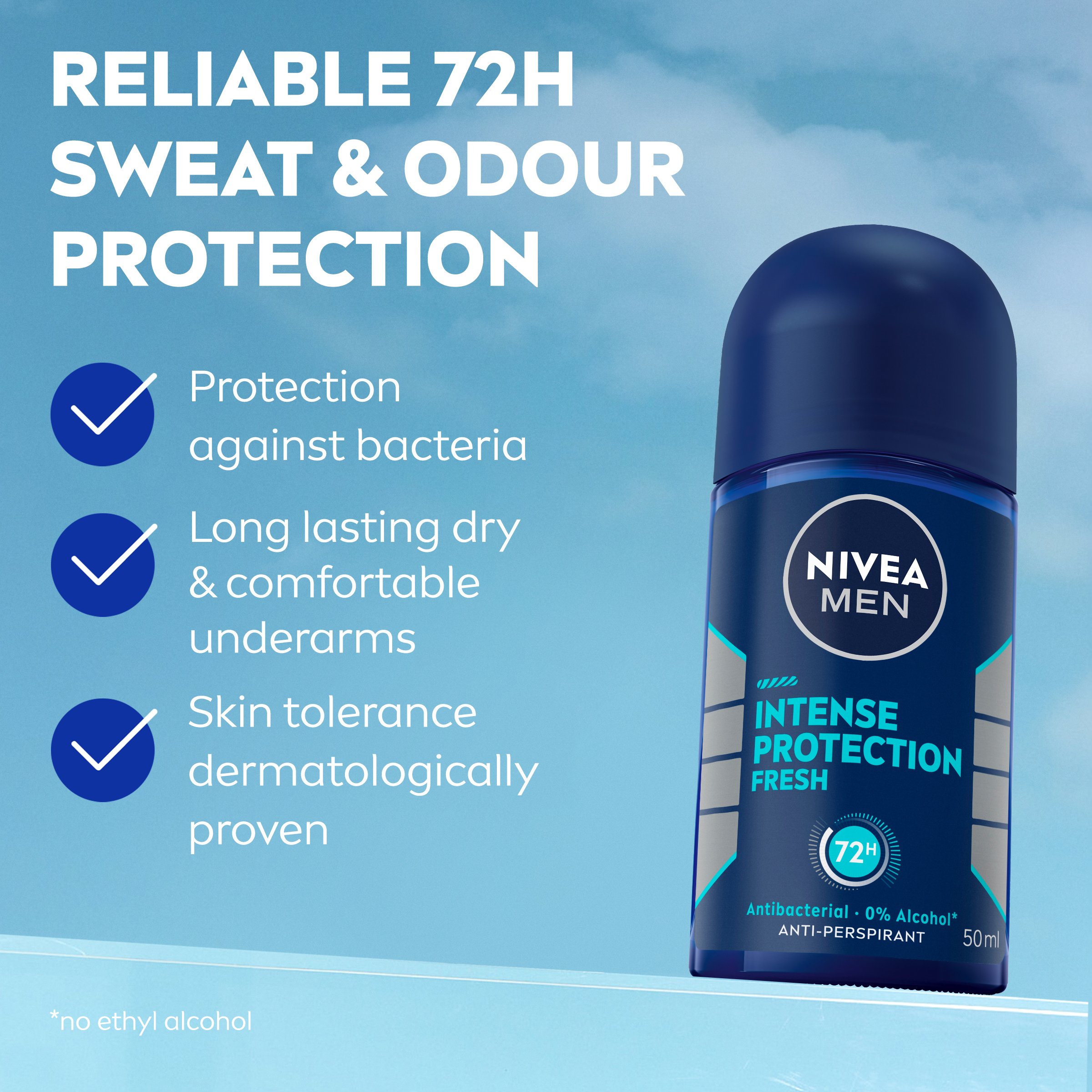 Nivea Men Deodorant Roll On Intense Protection Fresh 50ml - Image 5