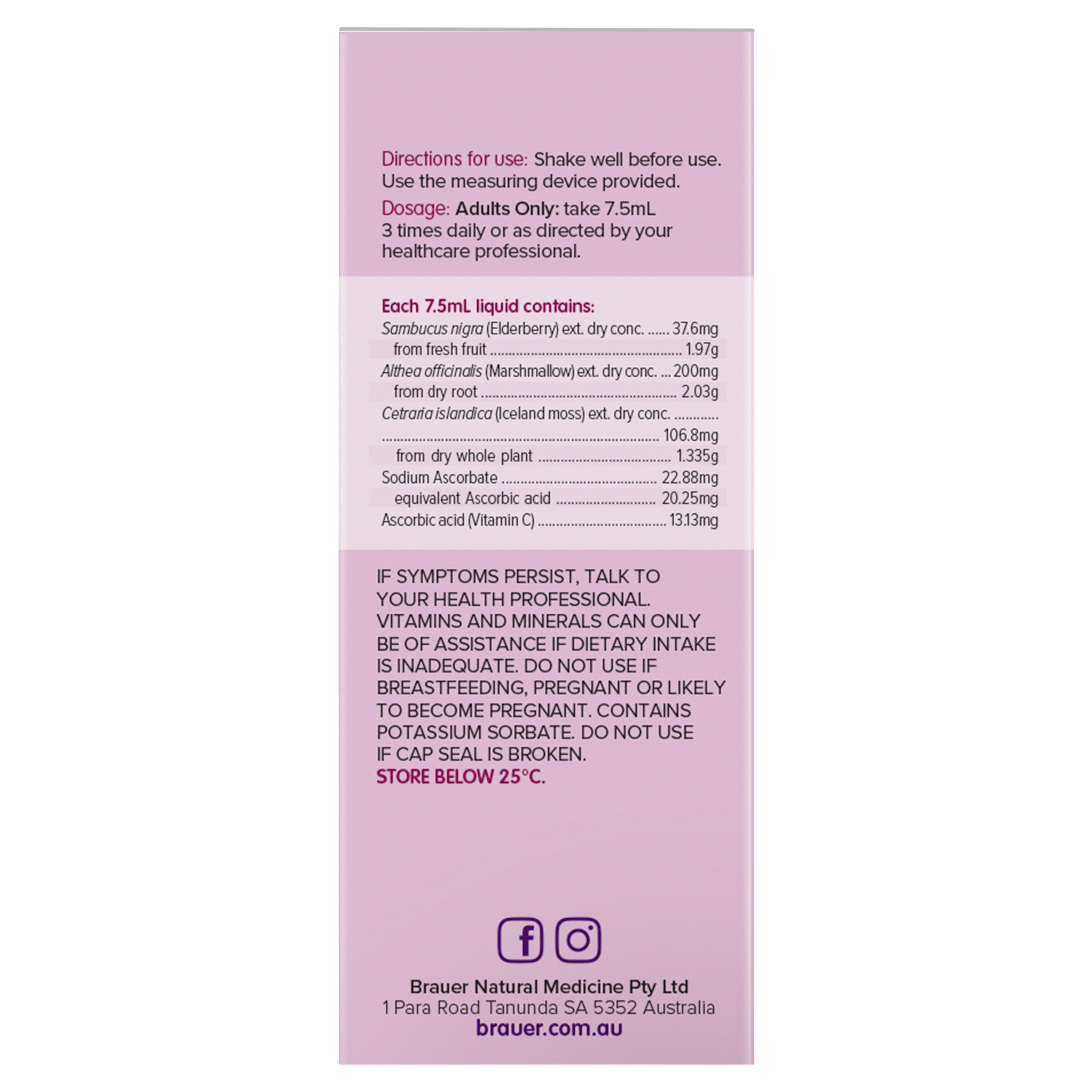 Brauer Black Elderberry Adult Dry Cough 200ml - Image 4