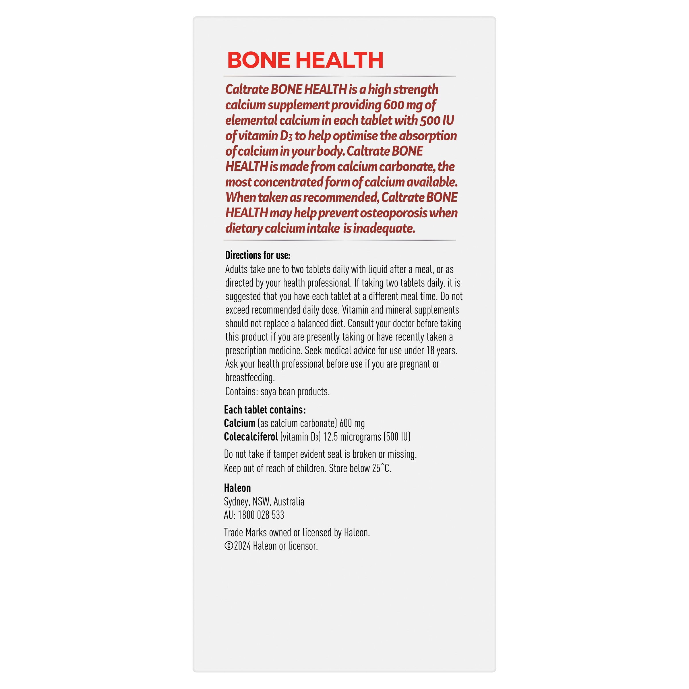 Caltrate Bone Health 100 tablets - Image 4