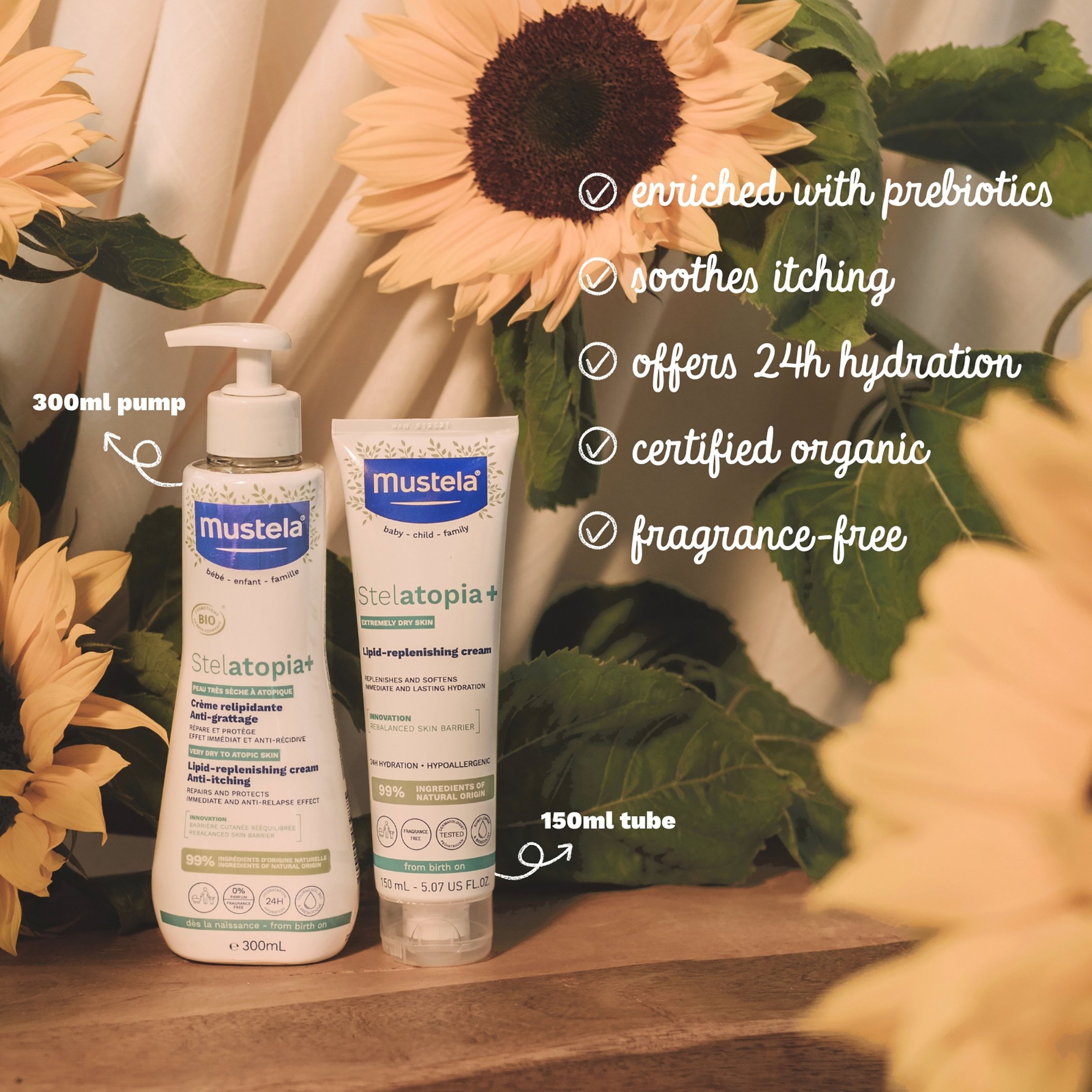 Mustela Stelatopia+ Lipid Replenishing Cream 300ml - Image 3