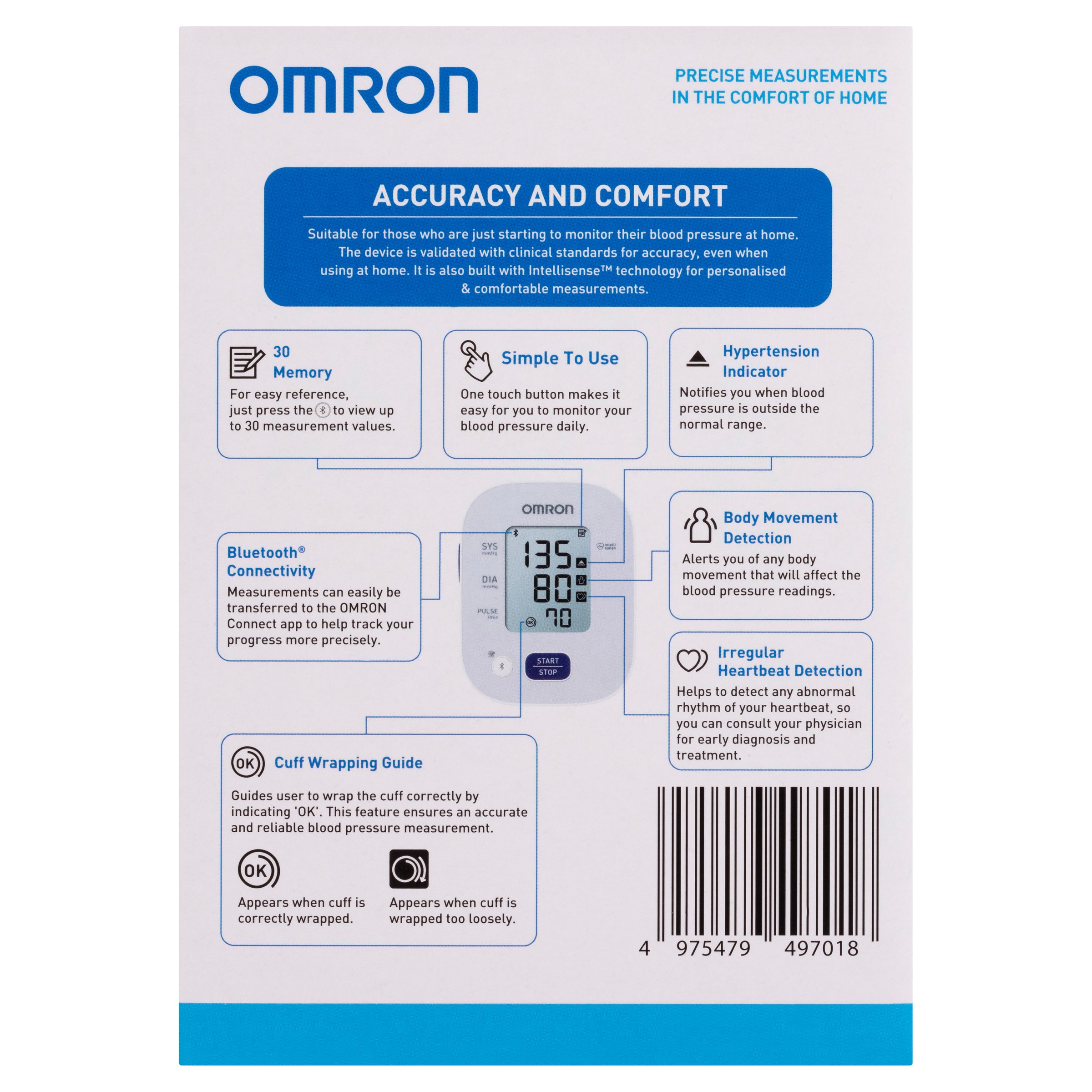 Omron HEM 7144TI Blood Pressure Monitor - Standard M-L Cuff - 1 each - Image 3