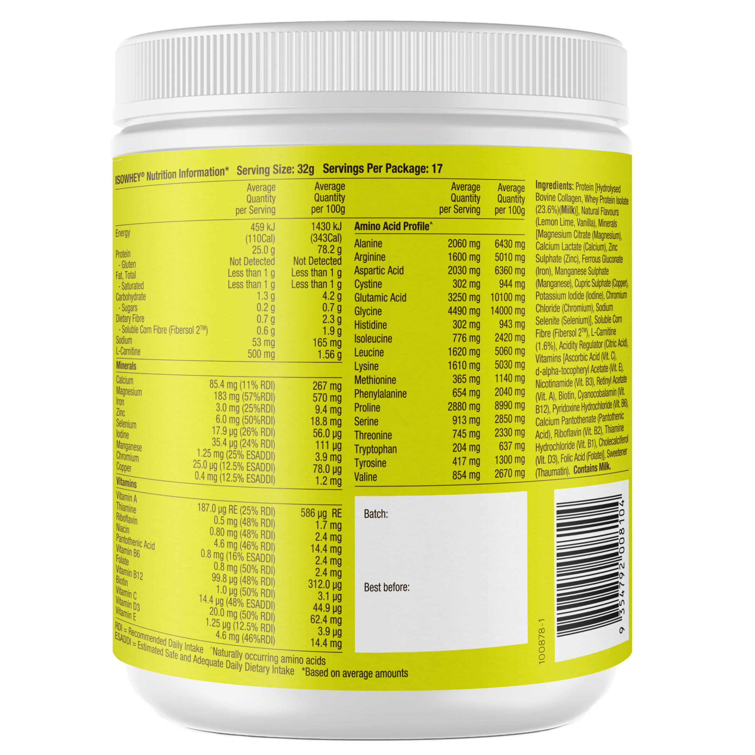 Isowhey Clear Protein Lemon Lime 550g - Image 3