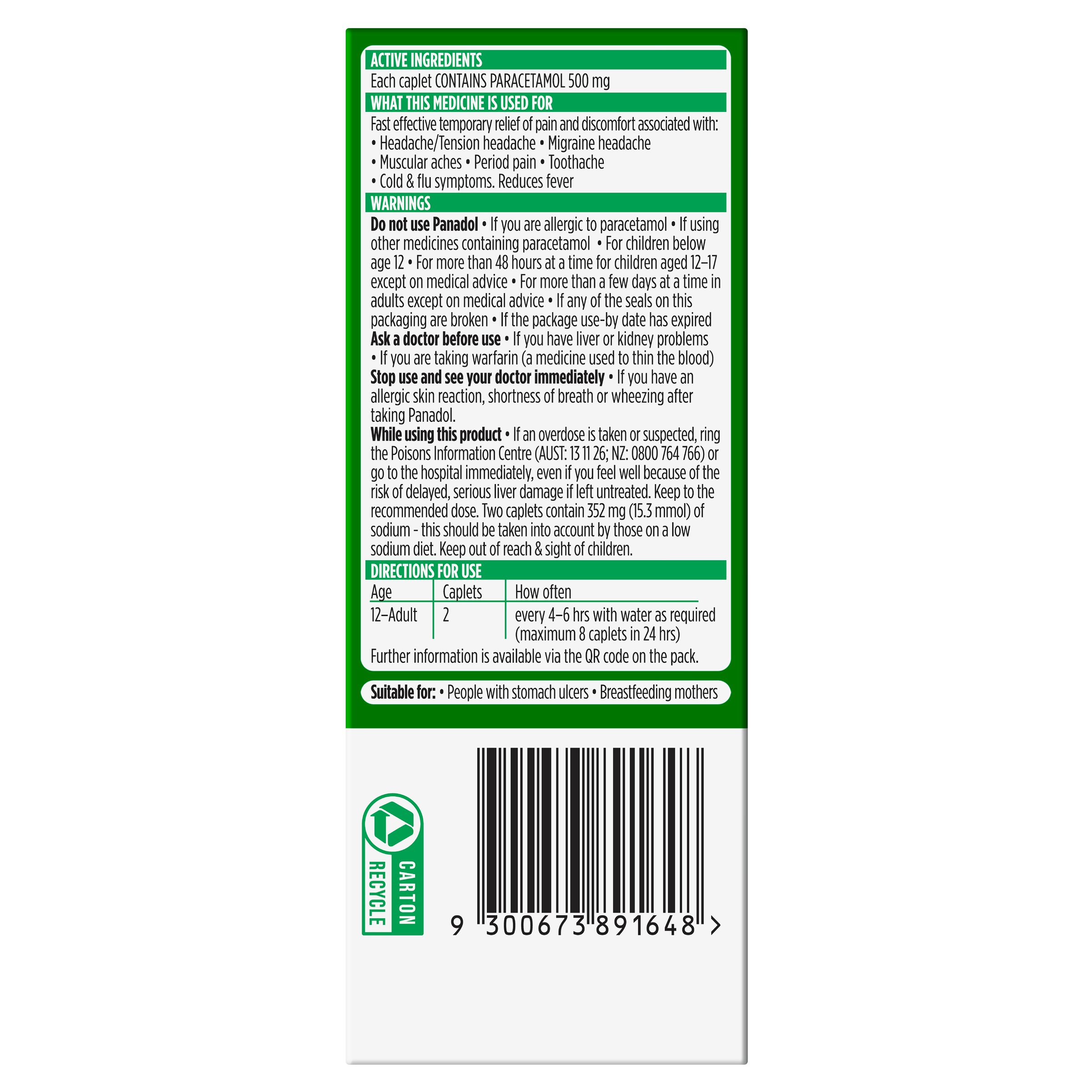 Panadol Rapid 500mg - 32 caplets - Image 2