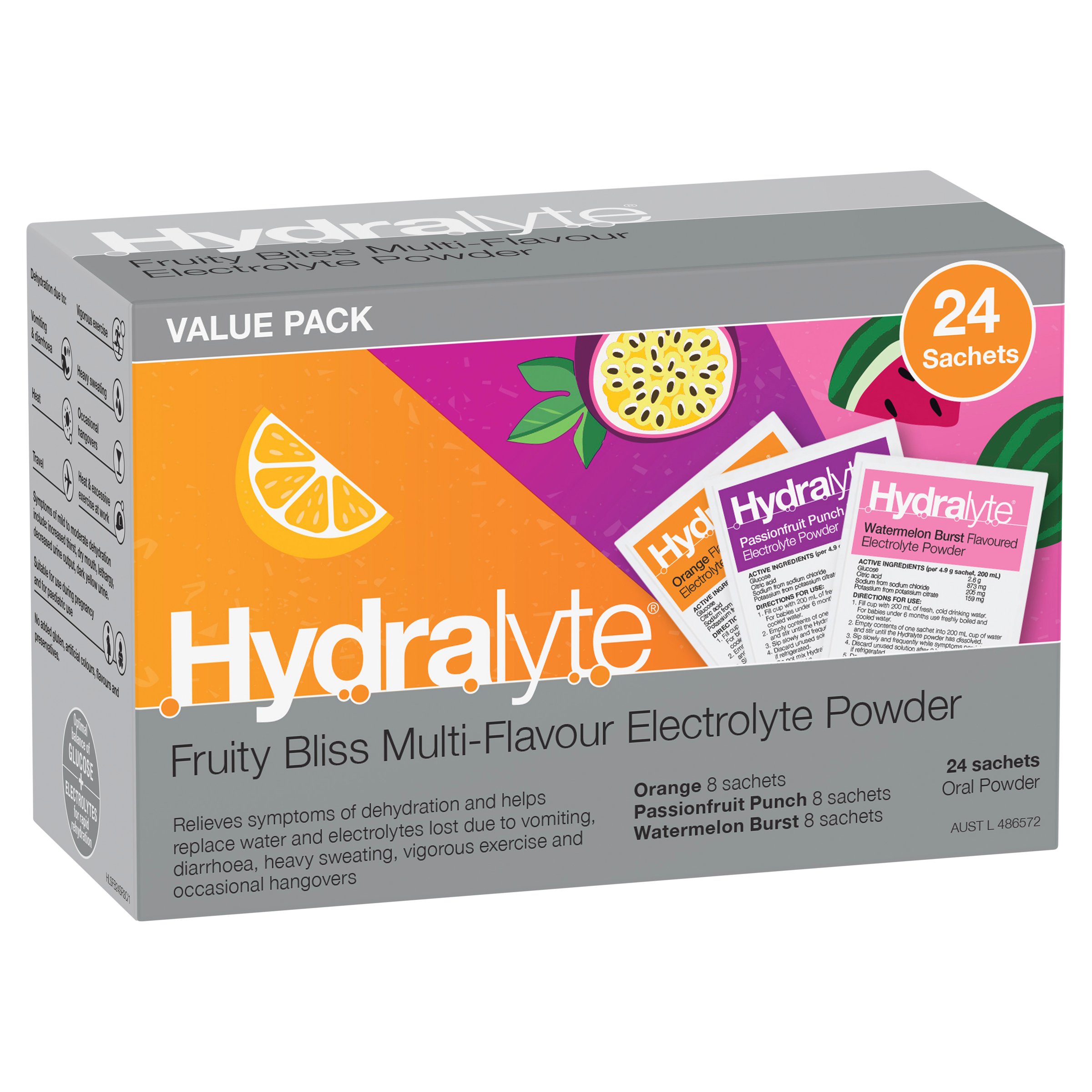 Hydralyte Electrolyte Powder Fruity Bliss 24 sachets - Image 15