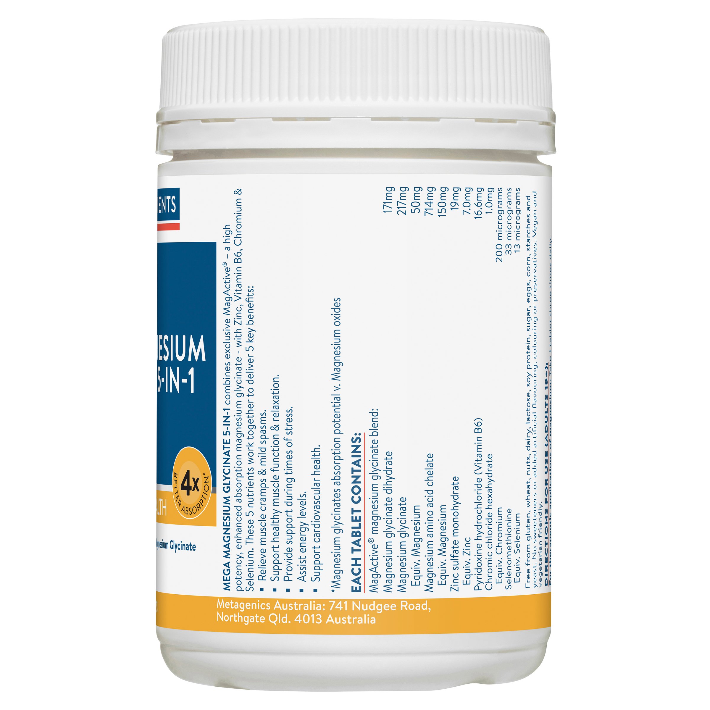 Ethical Nutrients Mega Magnesium 120 tablets - Image 2