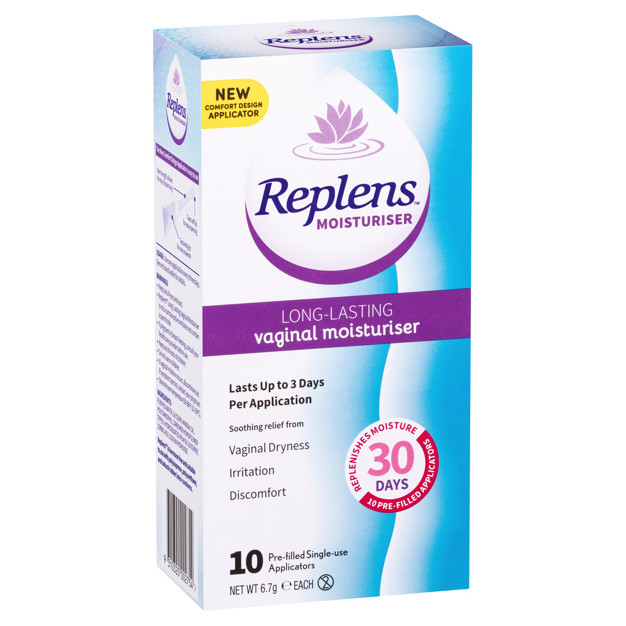 Replens Vaginal Moisturiser Pre-filled Applicators 10 pack - Image 7