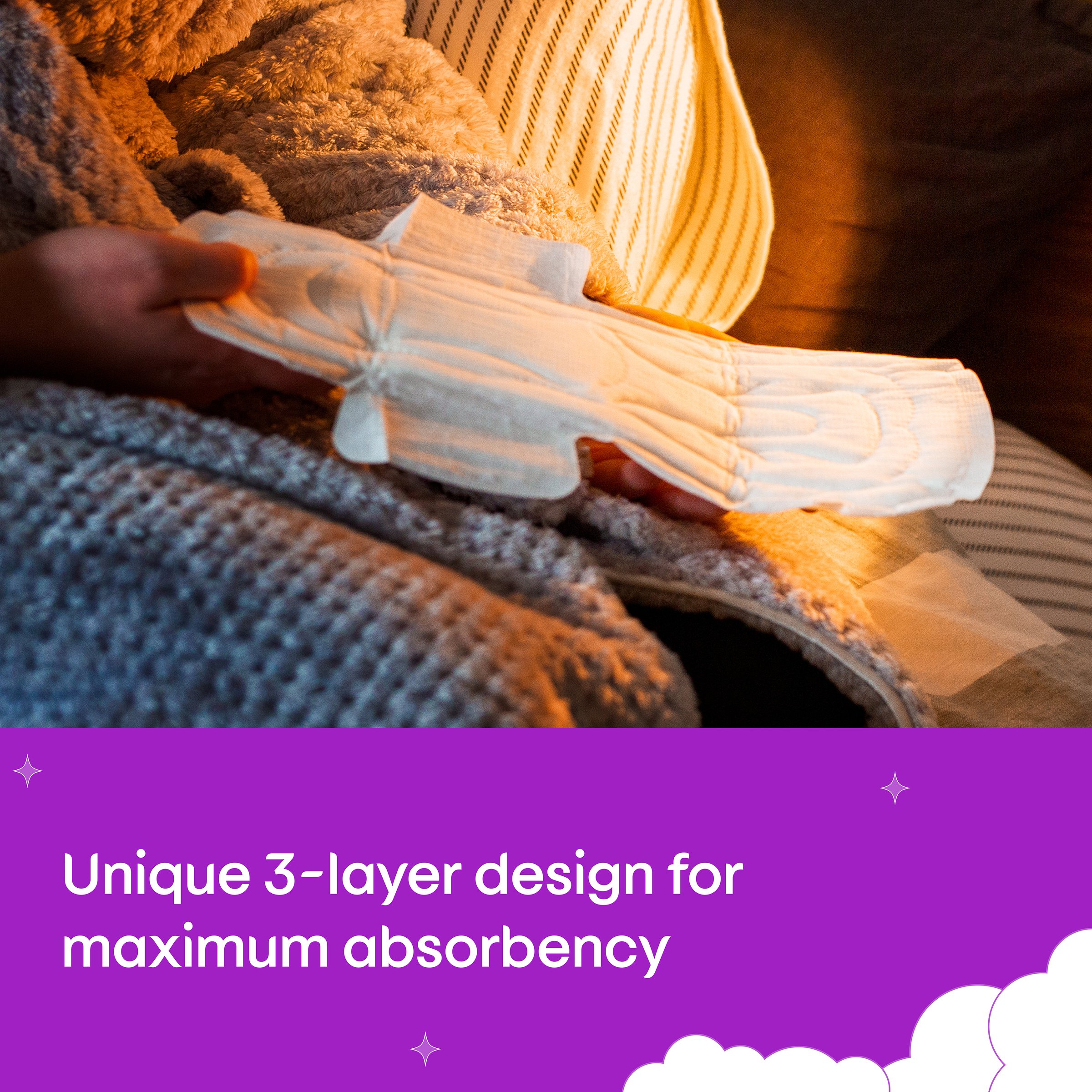U By Kotex Pads Overnight Maxi Long 8 pack - Image 7
