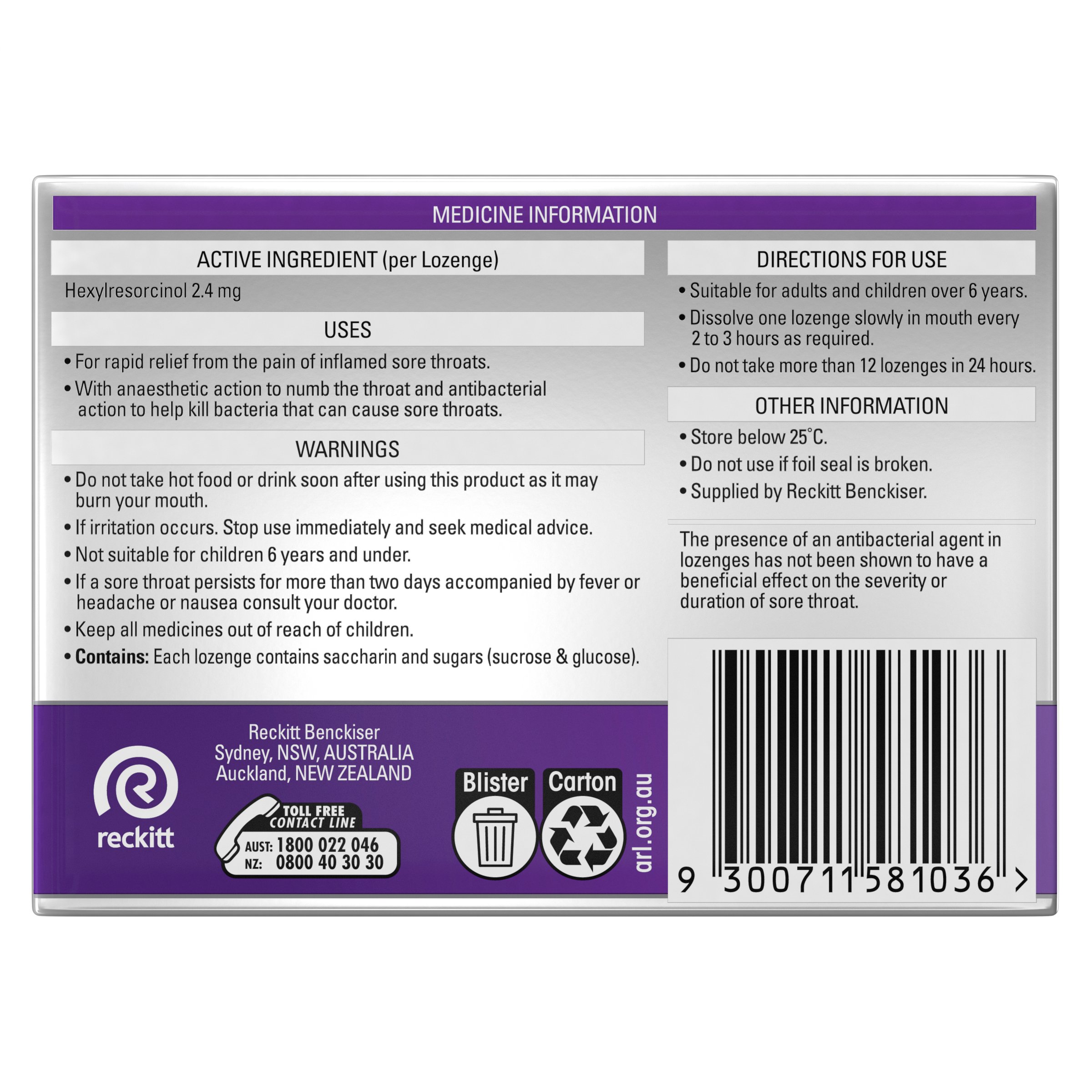 Strepsils Extra Blackcurrant Throat 16 lozenges - Image 2