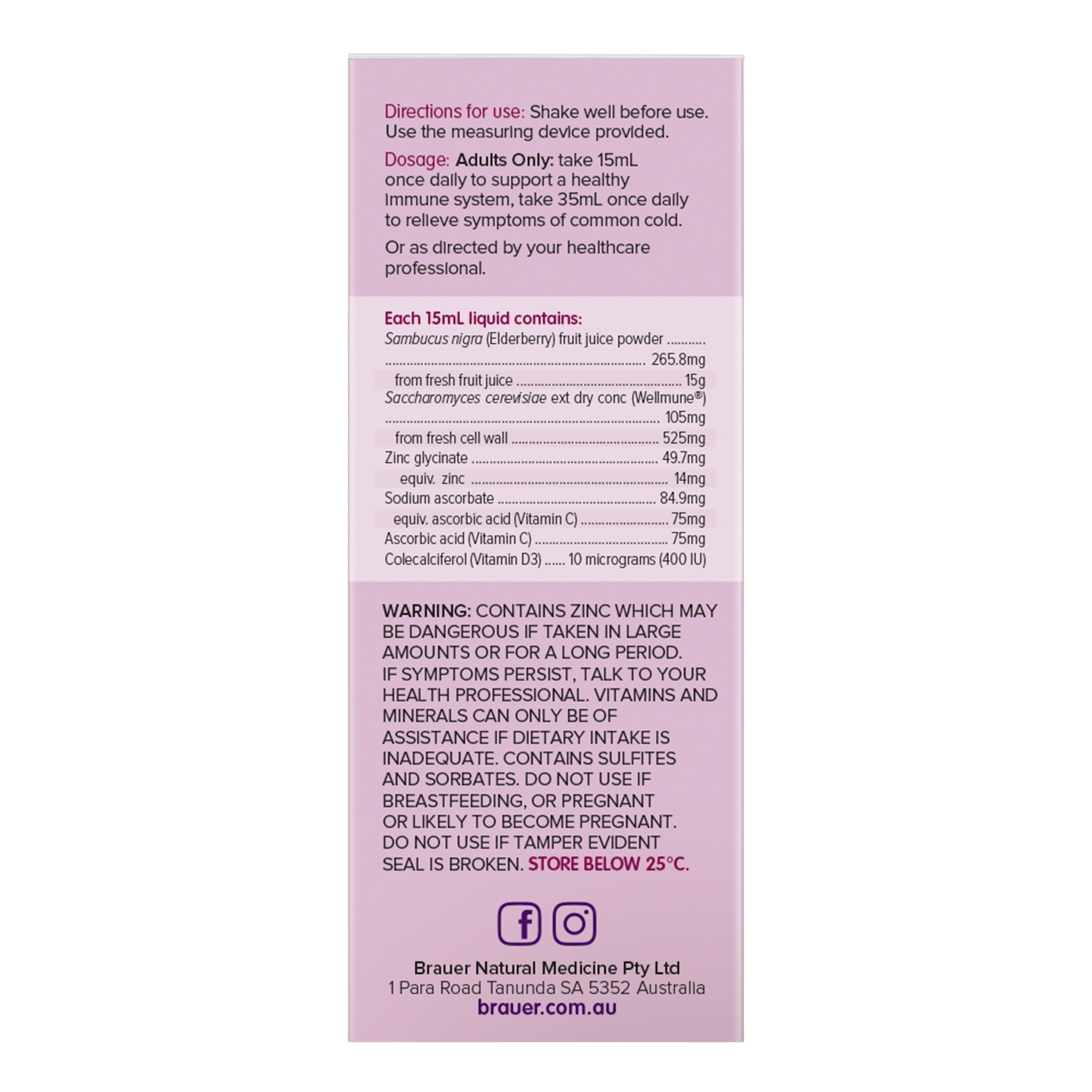 Brauer Sambucus Black Elderberry Adult Cold & Flu Forte 200ml - Image 2