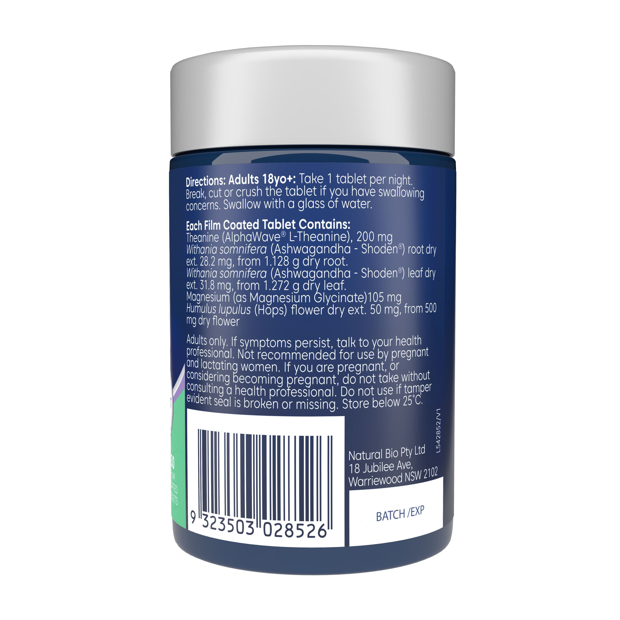 Bioglan L-Theanine PM Calm & Sleep 50 capsules - Image 2