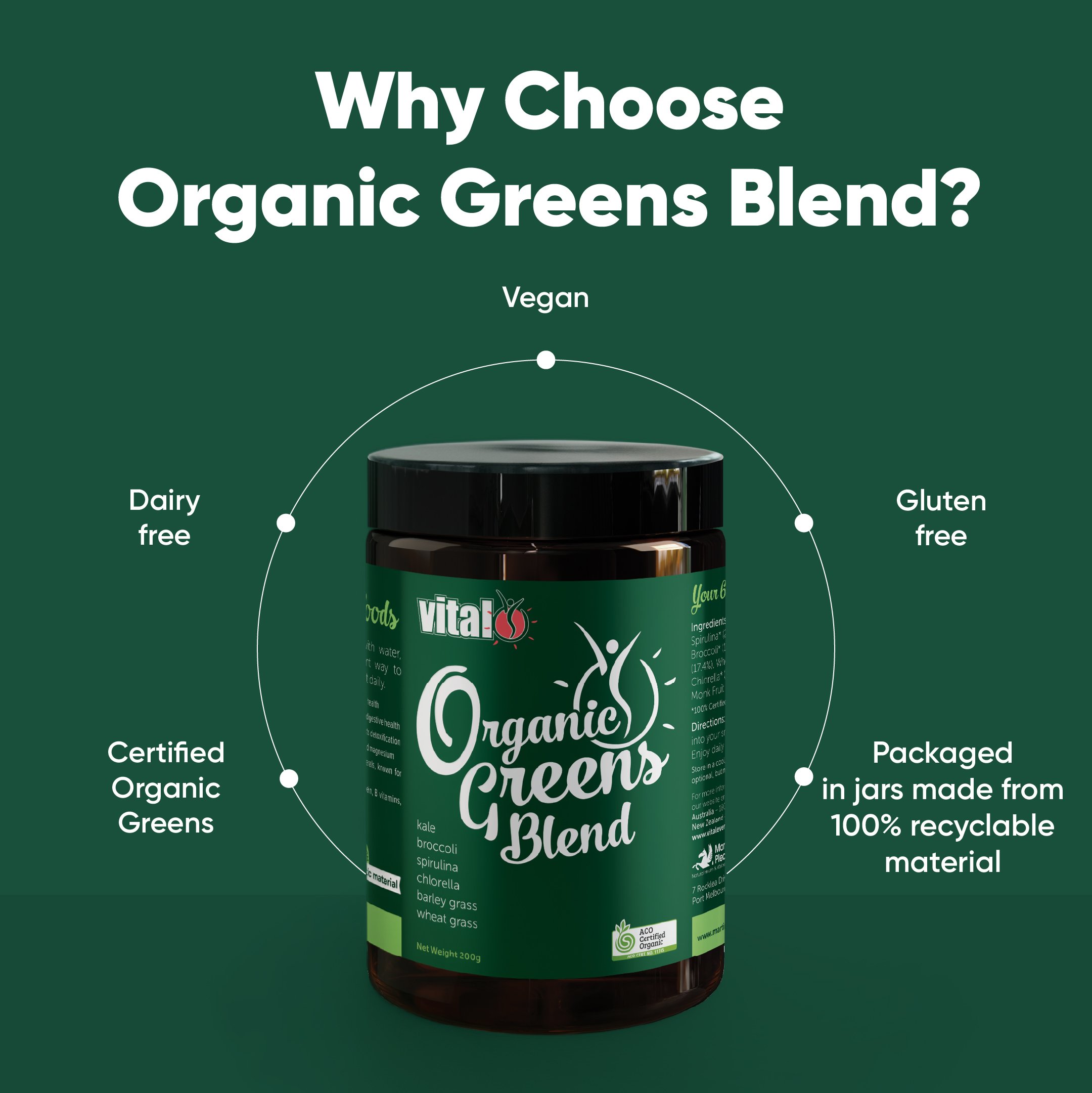 Vital Organic Greens 200g - Image 2